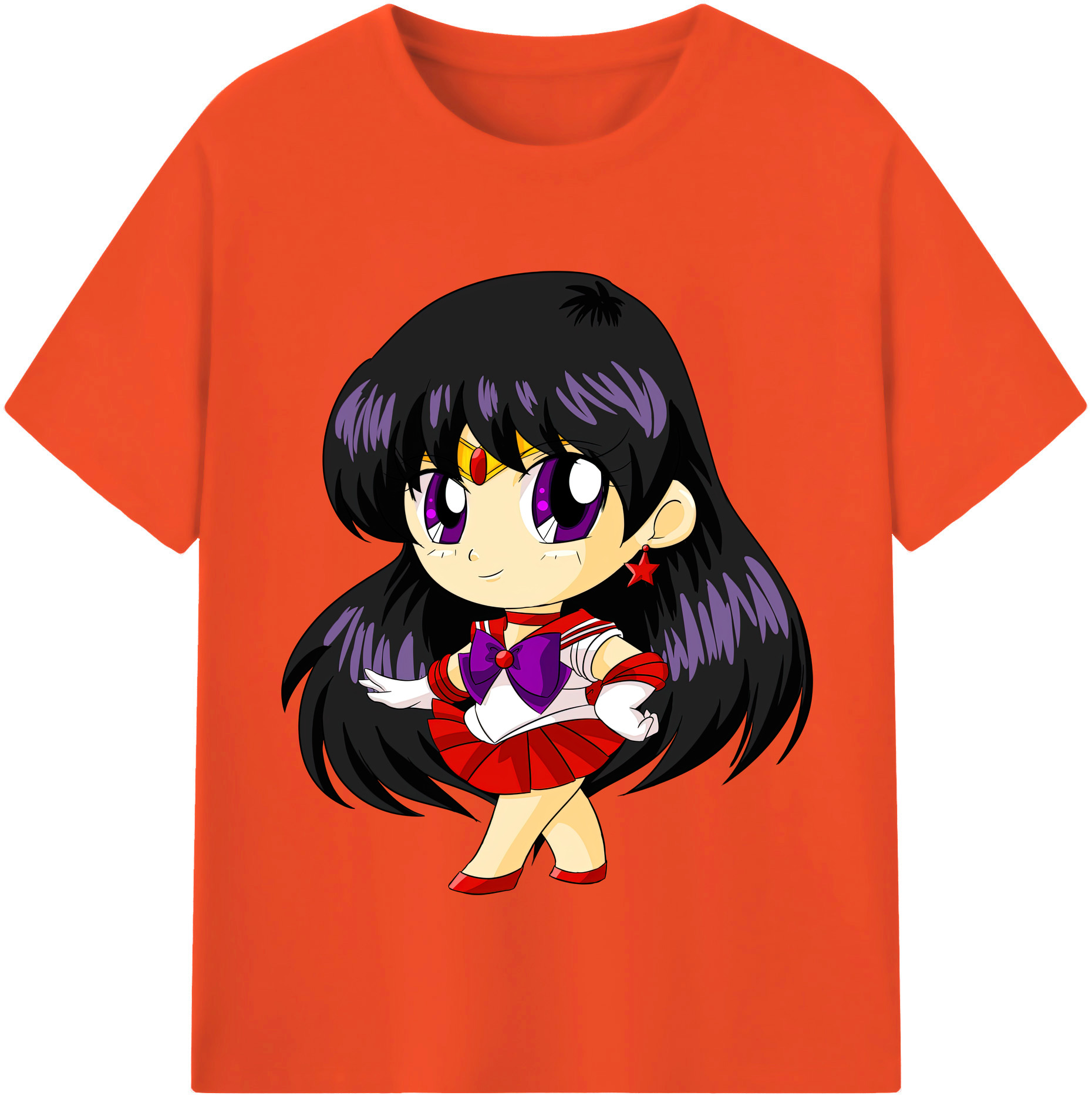 （画像用） 美少女戦士セーラームーン 火野レイ ひの レイ Sailor Moon Hino Rei （セーラーマーズ,Sailor Mars） 綿100％半袖Tシャツ（フロントプリント）