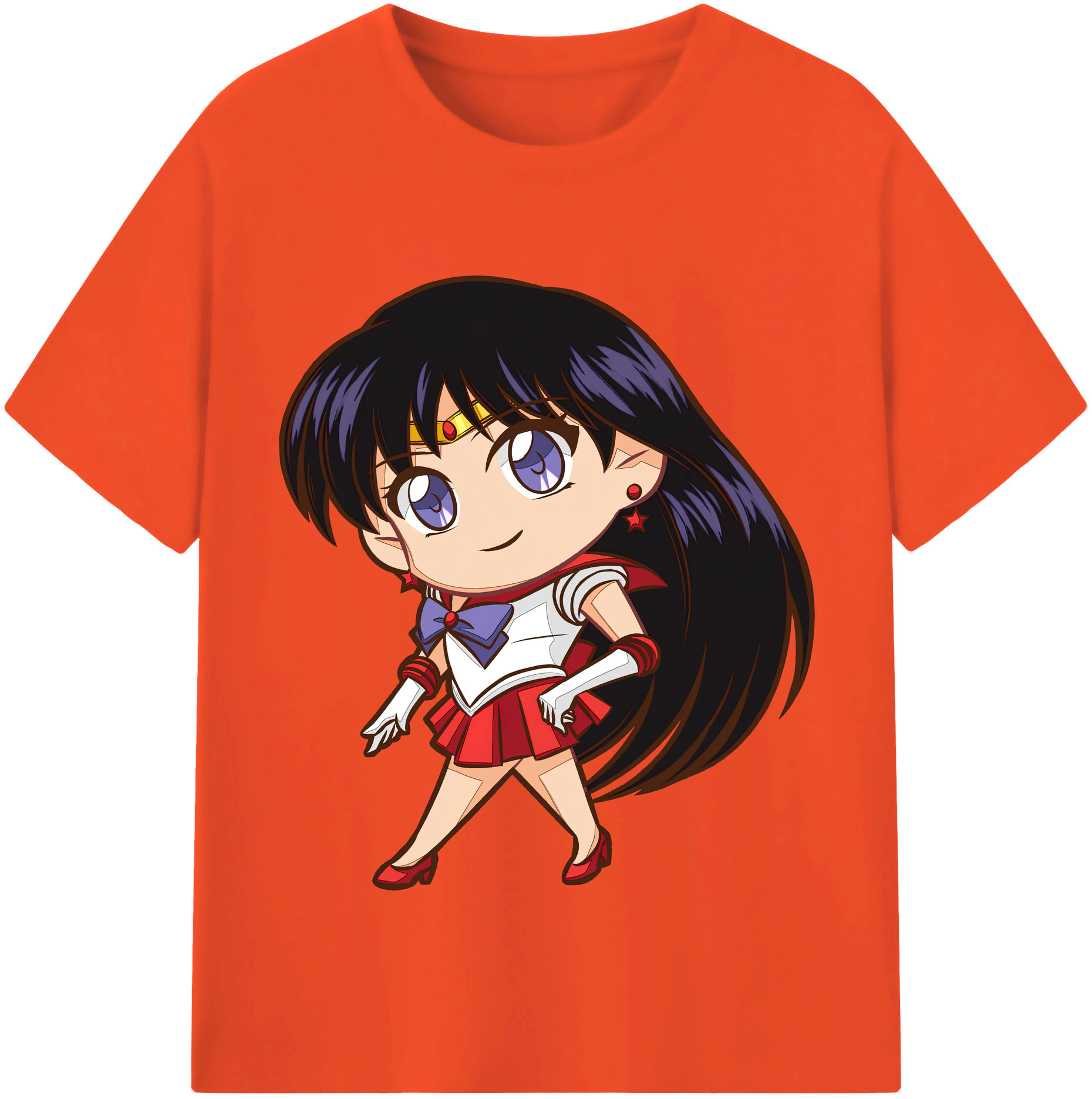 （画像用） 美少女戦士セーラームーン 火野レイ ひの レイ Sailor Moon Hino Rei （セーラーマーズ,Sailor Mars） 綿100％半袖Tシャツ（フロントプリント）