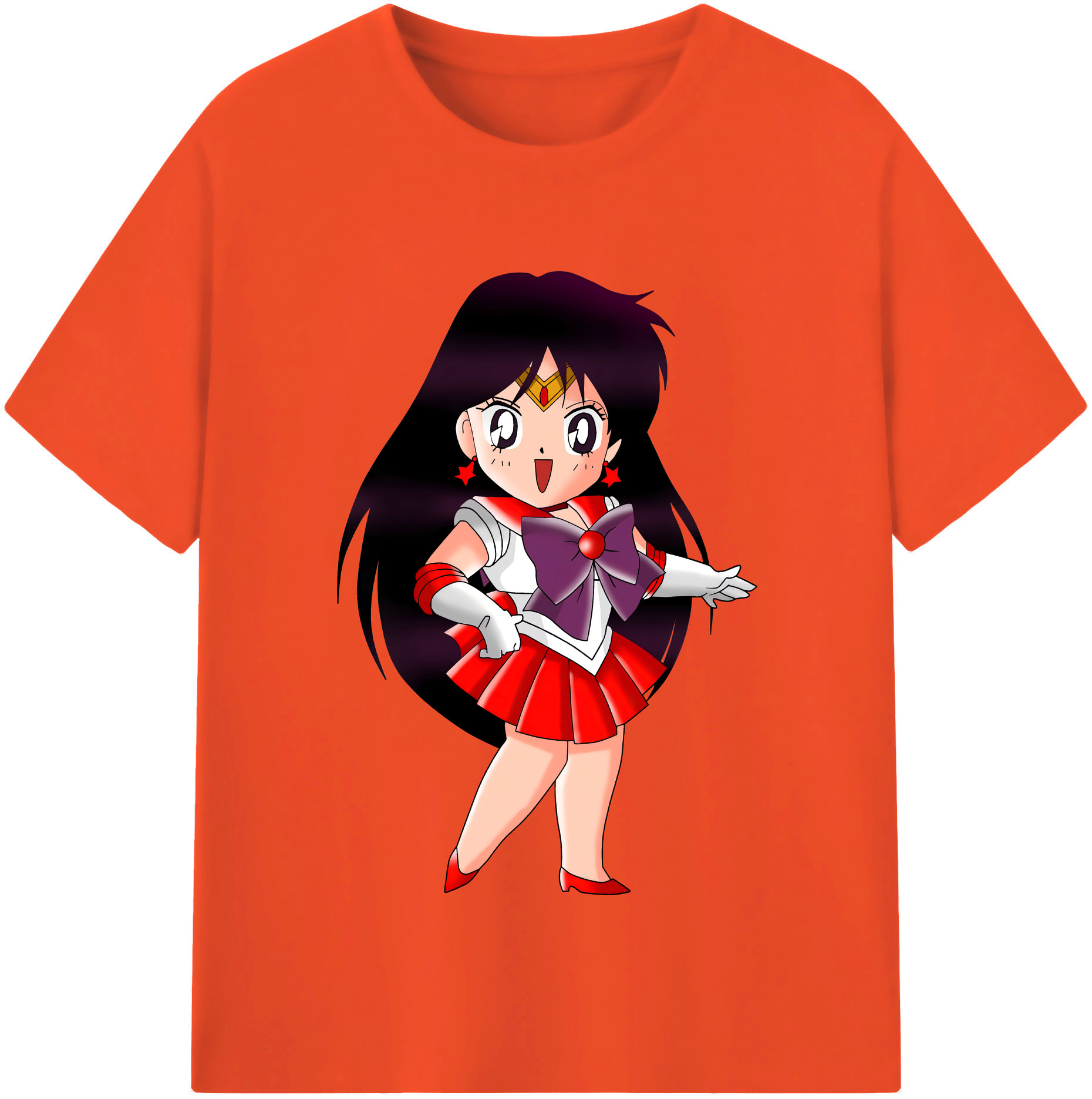 （画像用） 美少女戦士セーラームーン 火野レイ ひの レイ Sailor Moon Hino Rei （セーラーマーズ,Sailor Mars） 綿100％半袖Tシャツ（フロントプリント）