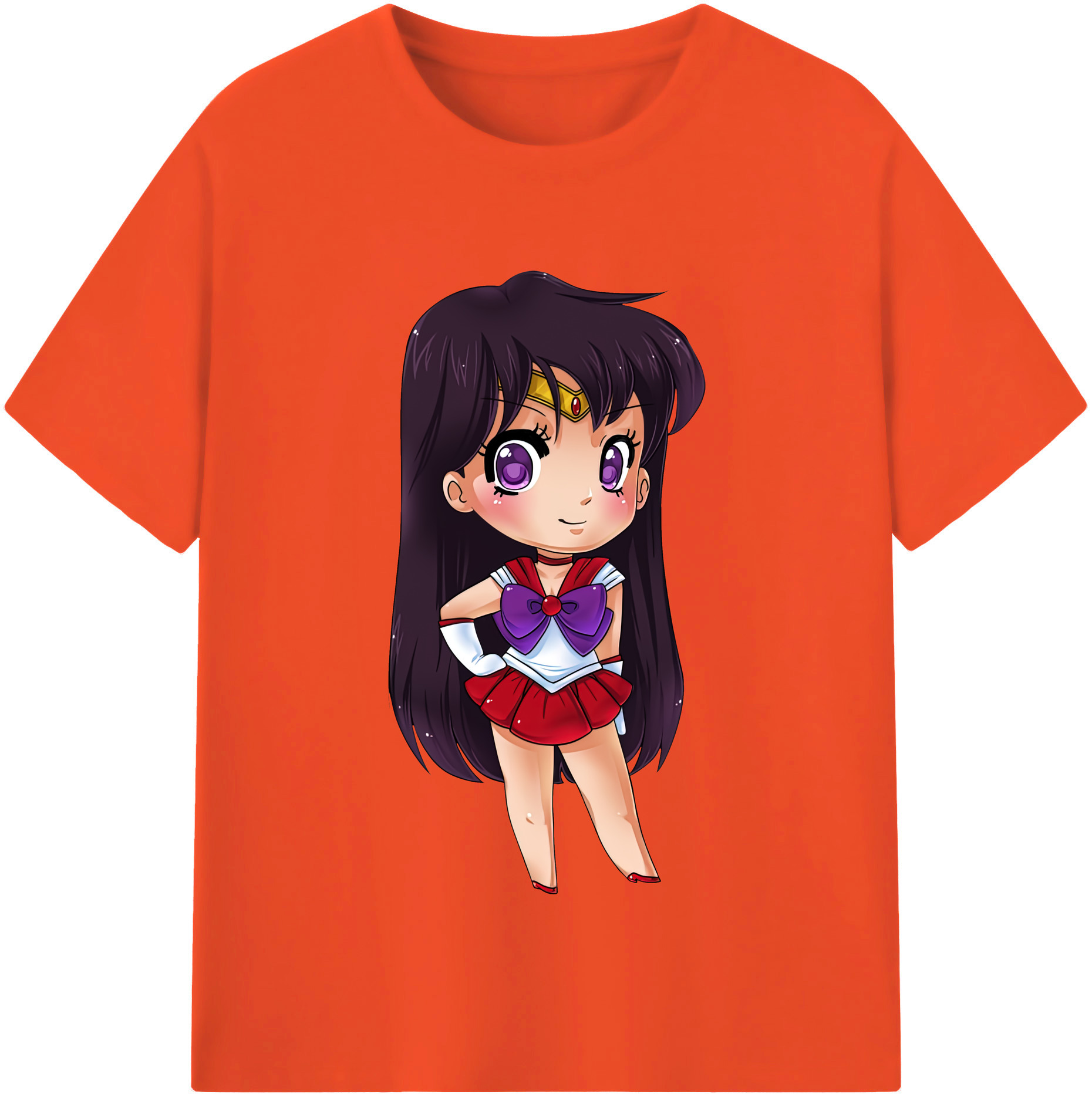 （画像用） 美少女戦士セーラームーン 火野レイ ひの レイ Sailor Moon Hino Rei （セーラーマーズ,Sailor Mars） 綿100％半袖Tシャツ（フロントプリント）