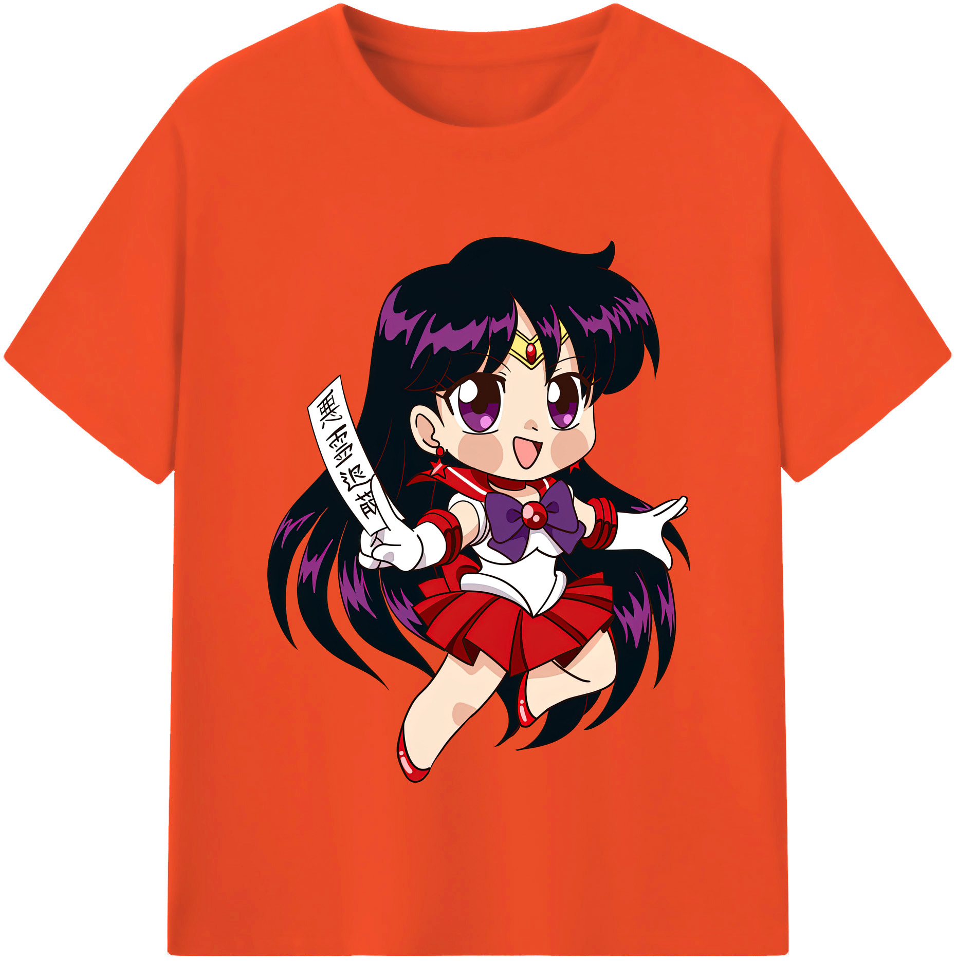 （画像用） 美少女戦士セーラームーン 火野レイ ひの レイ Sailor Moon Hino Rei （セーラーマーズ,Sailor Mars） 綿100％半袖Tシャツ（フロントプリント）