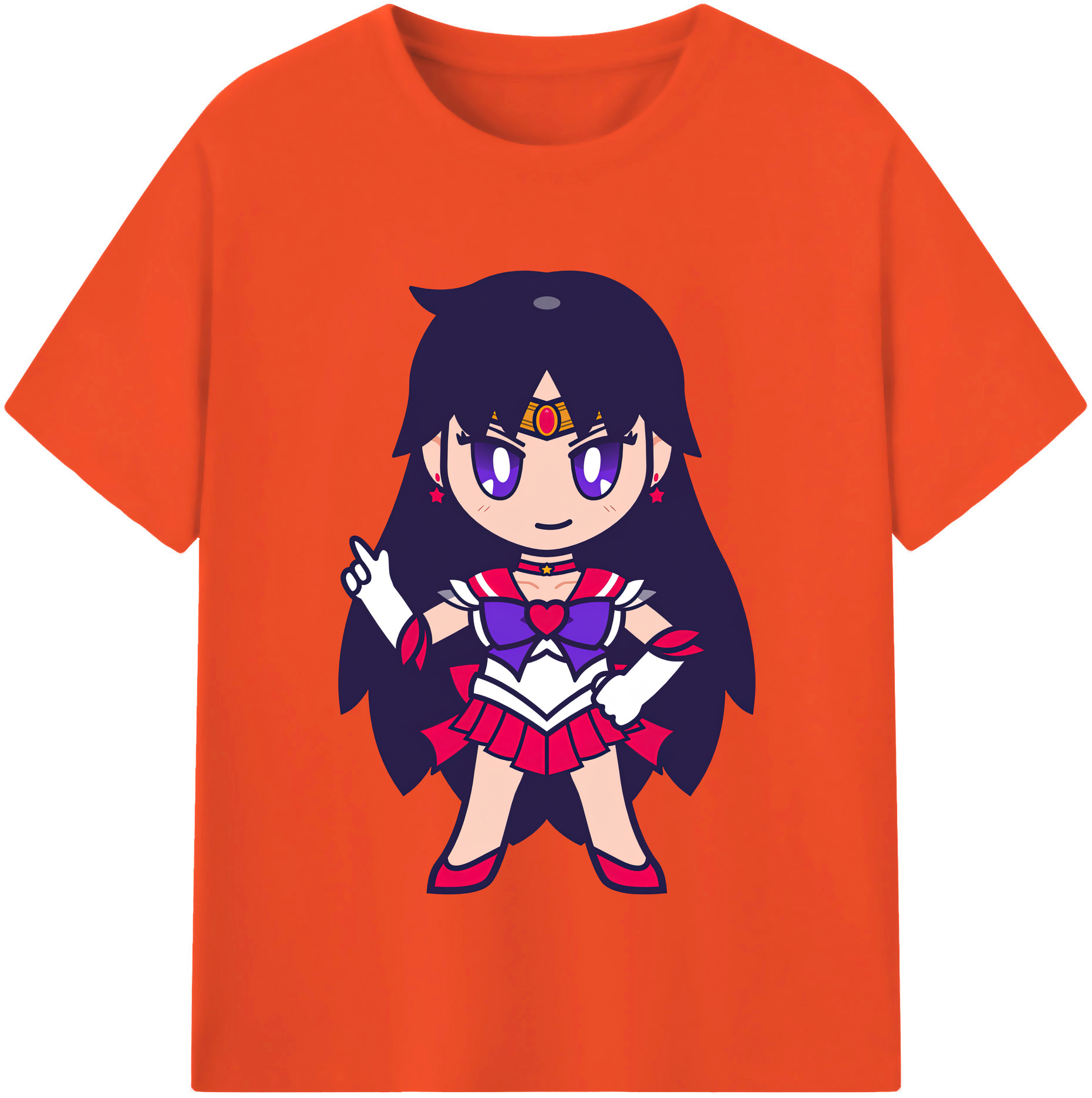 （画像用） 美少女戦士セーラームーン 火野レイ ひの レイ Sailor Moon Hino Rei （セーラーマーズ,Sailor Mars） 綿100％半袖Tシャツ（フロントプリント）