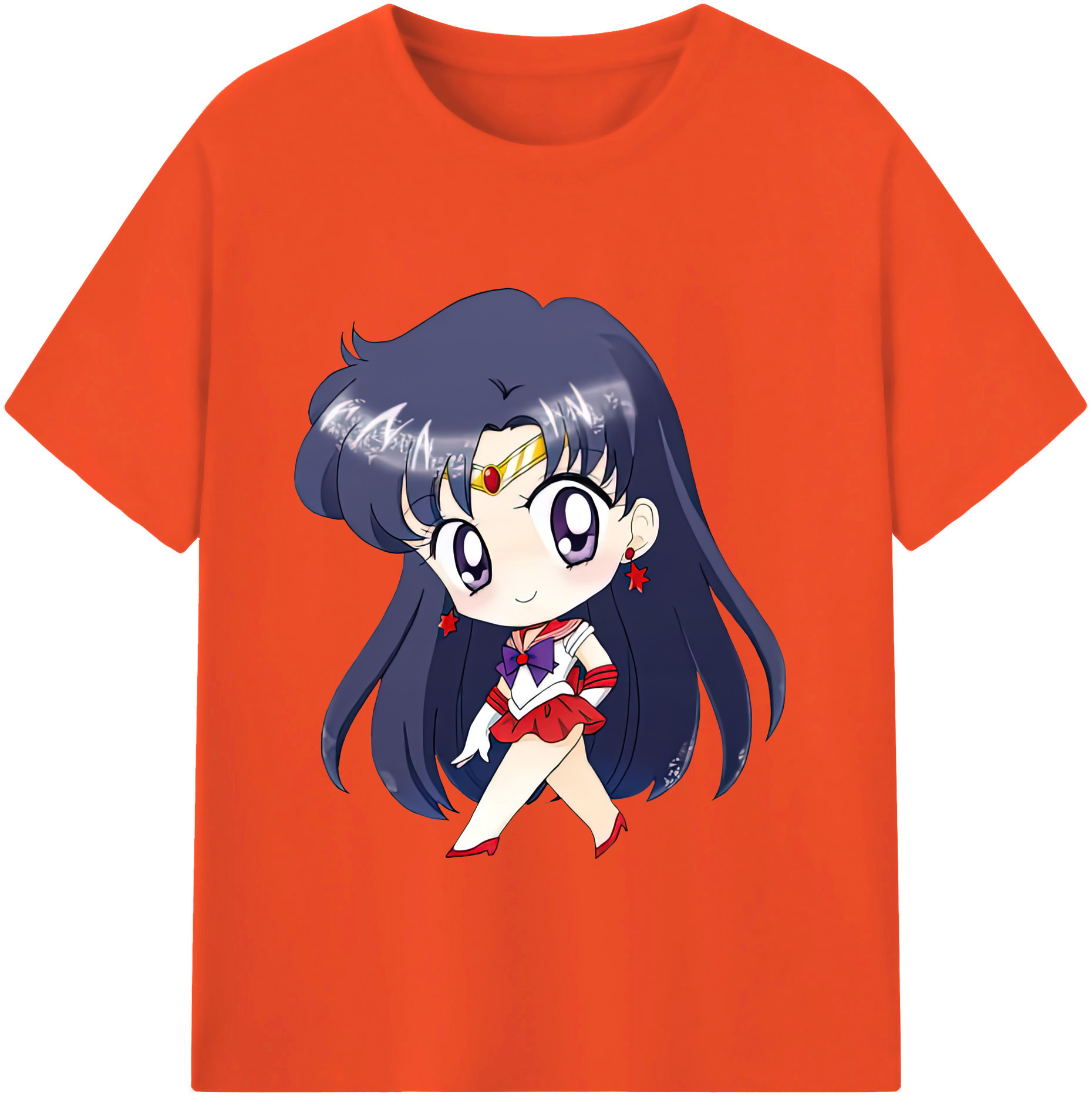 （画像用） 美少女戦士セーラームーン 火野レイ ひの レイ Sailor Moon Hino Rei （セーラーマーズ,Sailor Mars） 綿100％半袖Tシャツ（フロントプリント）