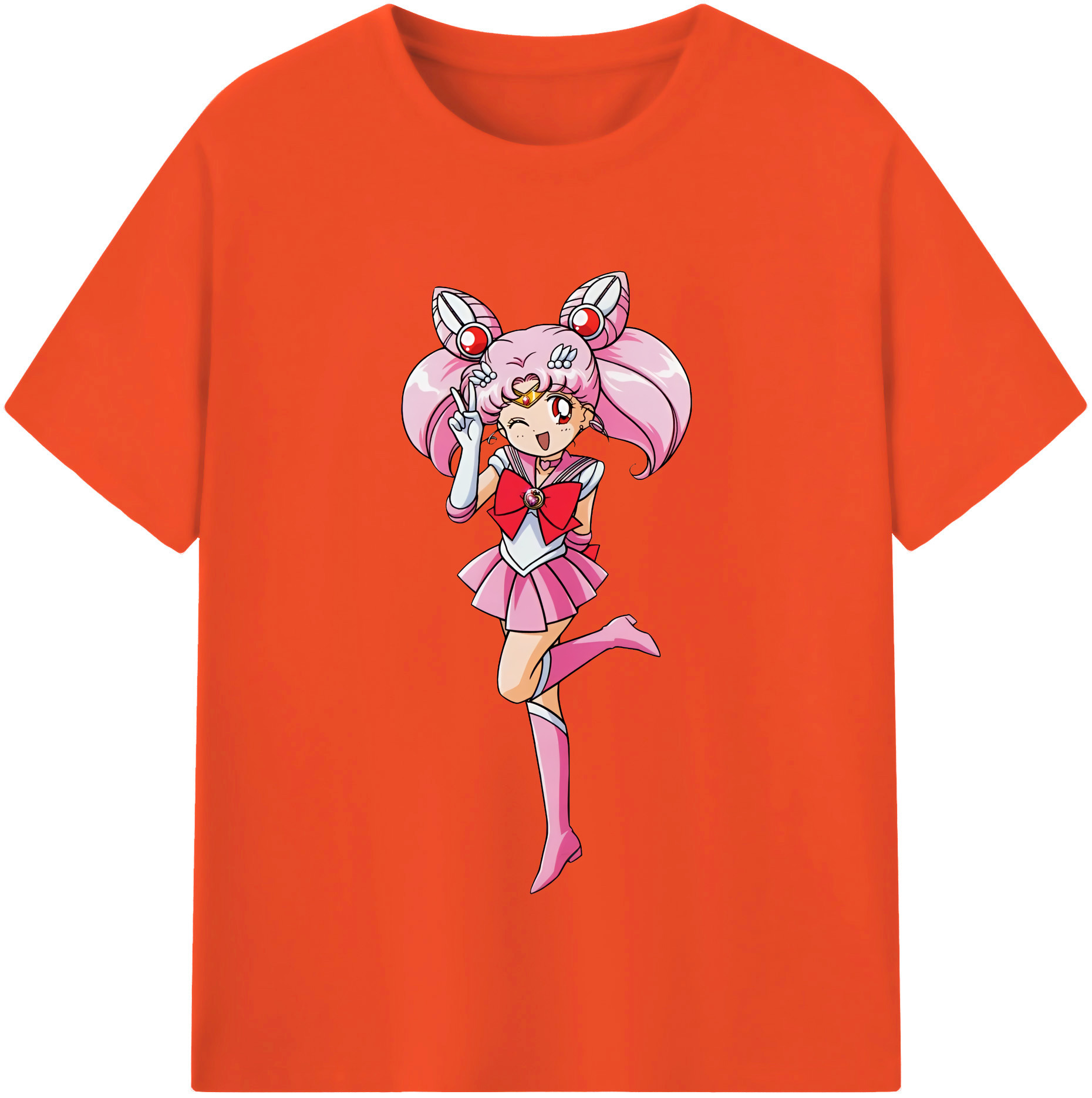 （画像用） 美少女戦士セーラームーン ちびうさ Sailor Moon Chibiusa Tsukino Usagi Small Lady Serenity 綿100％半袖Tシャツ（フロントプリント）