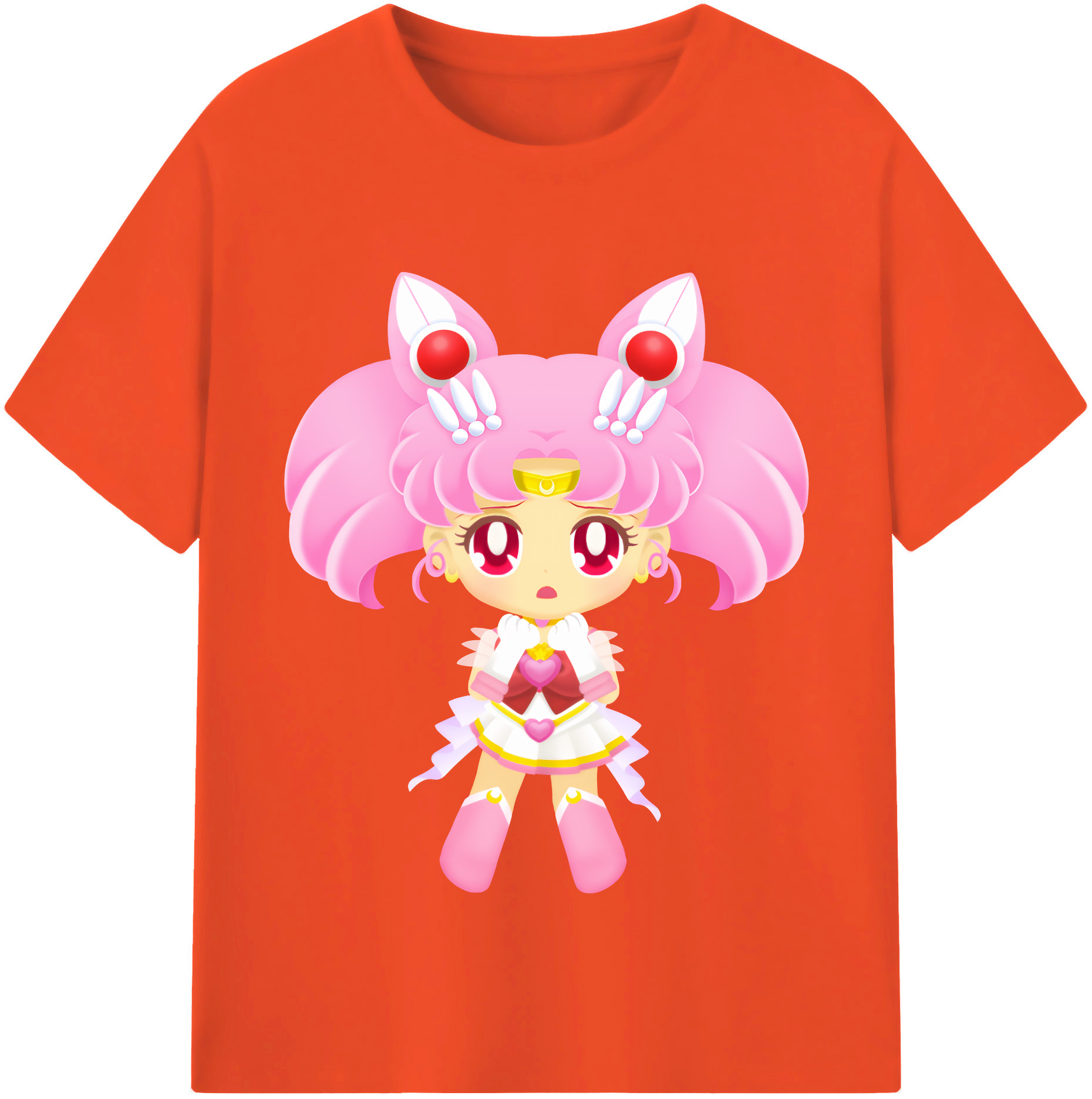 （画像用） 美少女戦士セーラームーン ちびうさ Sailor Moon Chibiusa Tsukino Usagi Small Lady Serenity 綿100％半袖Tシャツ（フロントプリント）