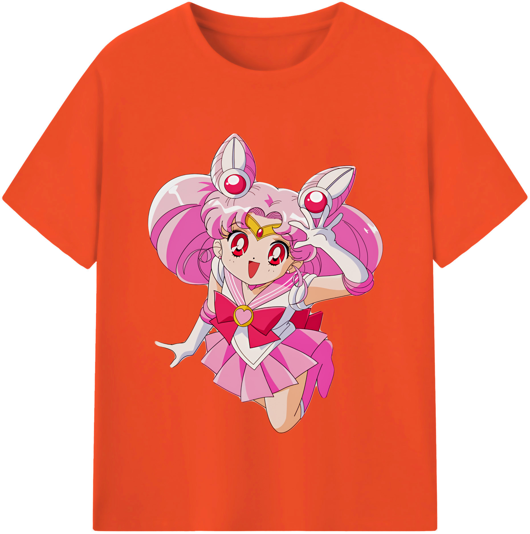 （画像用） 美少女戦士セーラームーン ちびうさ Sailor Moon Chibiusa Tsukino Usagi Small Lady Serenity 綿100％半袖Tシャツ（フロントプリント）