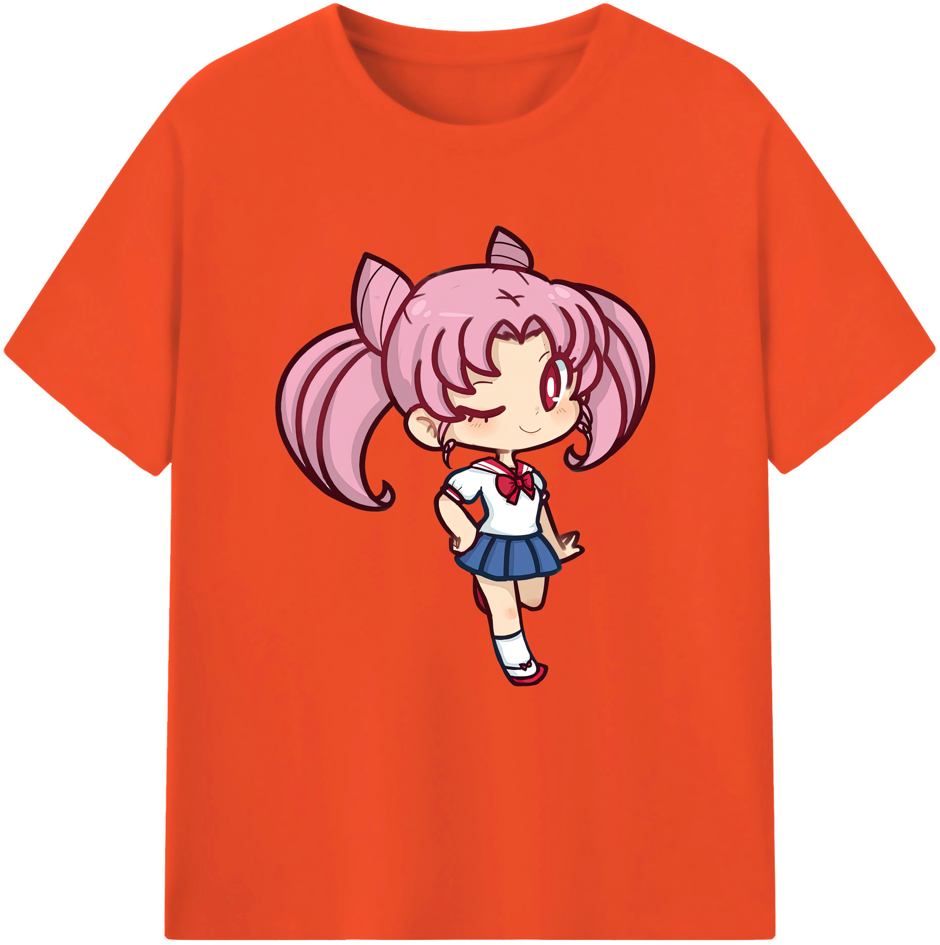 （画像用） 美少女戦士セーラームーン ちびうさ Sailor Moon Chibiusa Tsukino Usagi Small Lady Serenity 綿100％半袖Tシャツ（フロントプリント）