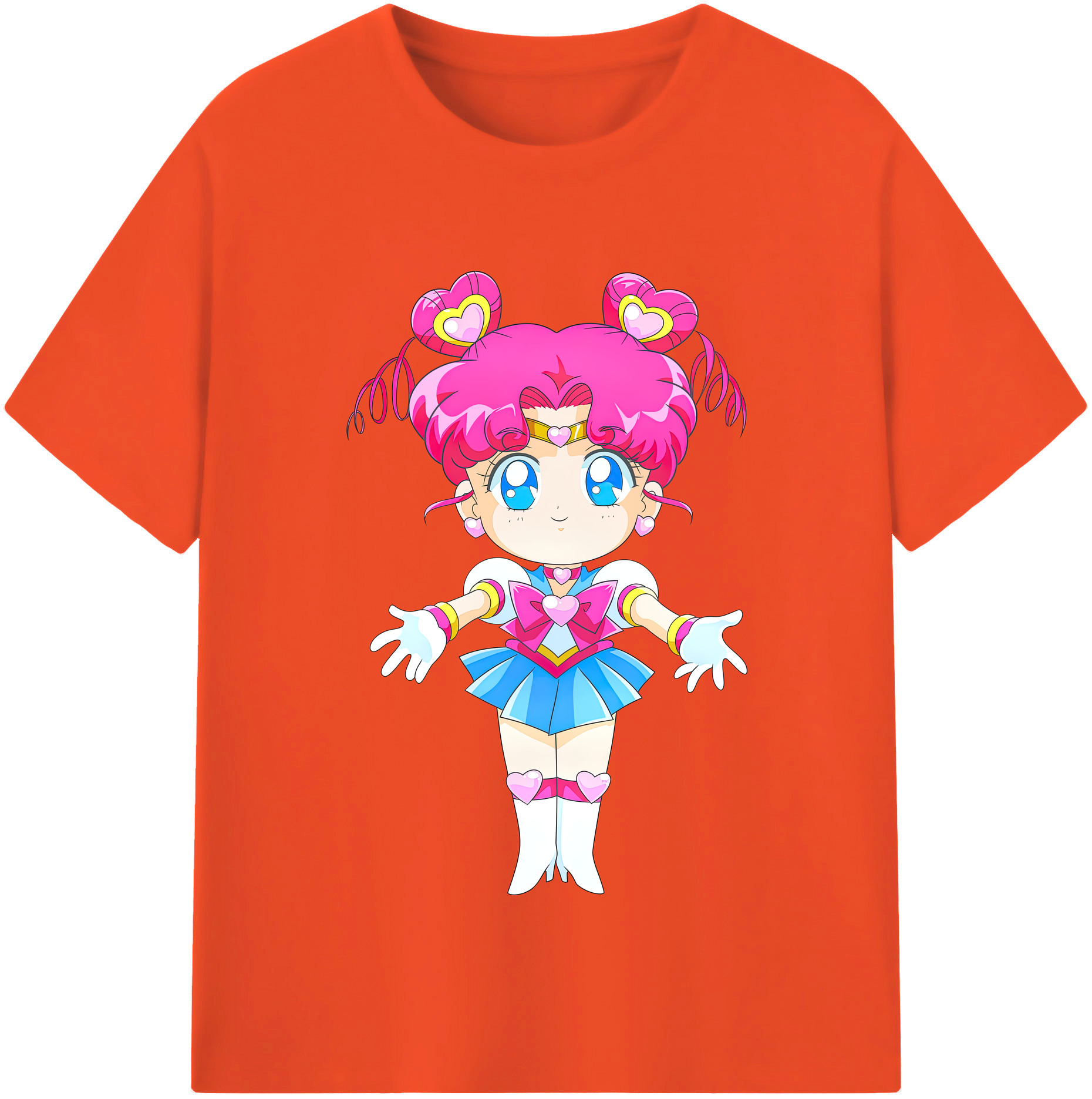 （画像用） 美少女戦士セーラームーン ちびうさ Sailor Moon Chibiusa Tsukino Usagi Small Lady Serenity 綿100％半袖Tシャツ（フロントプリント）