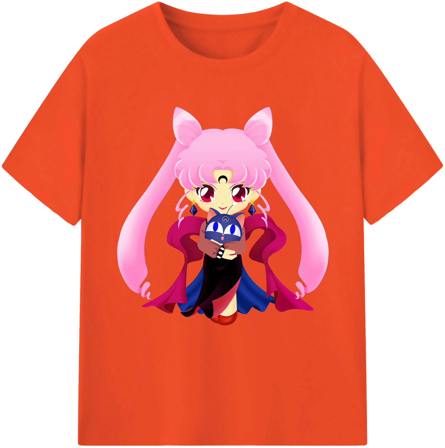 （画像用） 美少女戦士セーラームーン ちびうさ Sailor Moon Chibiusa Tsukino Usagi Small Lady Serenity 綿100％半袖Tシャツ（フロントプリント）