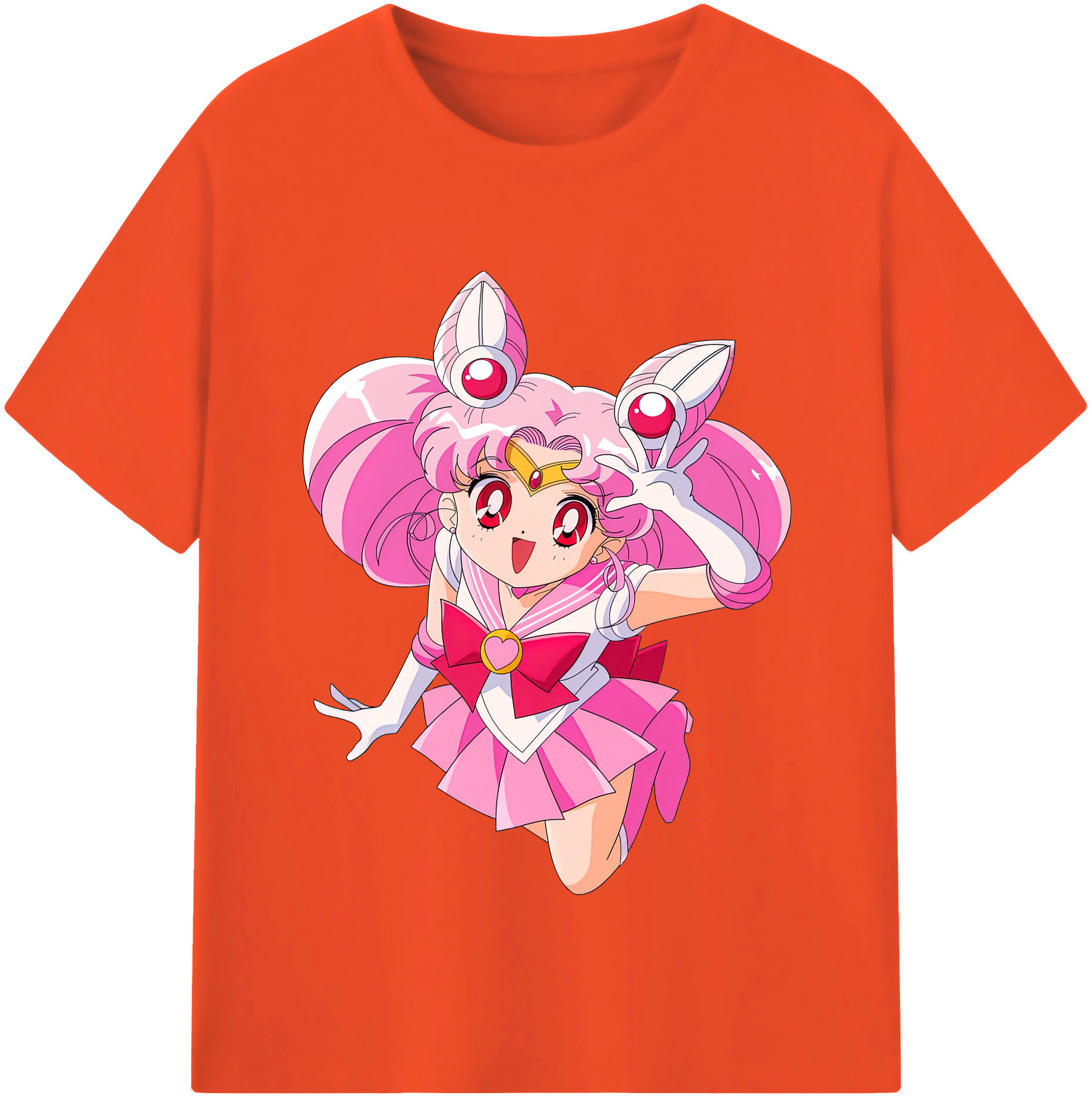 （画像用） 美少女戦士セーラームーン ちびうさ Sailor Moon Chibiusa Tsukino Usagi Small Lady Serenity 綿100％半袖Tシャツ（フロントプリント）