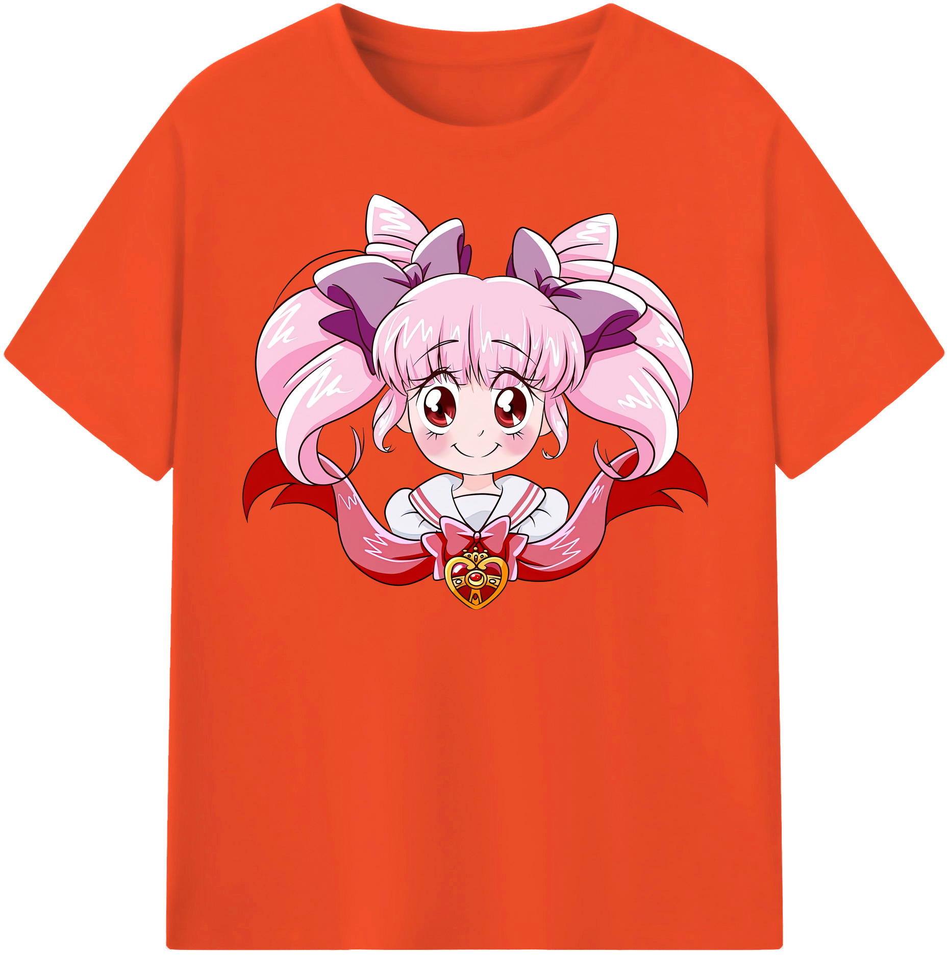（画像用） 美少女戦士セーラームーン ちびうさ Sailor Moon Chibiusa Tsukino Usagi Small Lady Serenity 綿100％半袖Tシャツ（フロントプリント）
