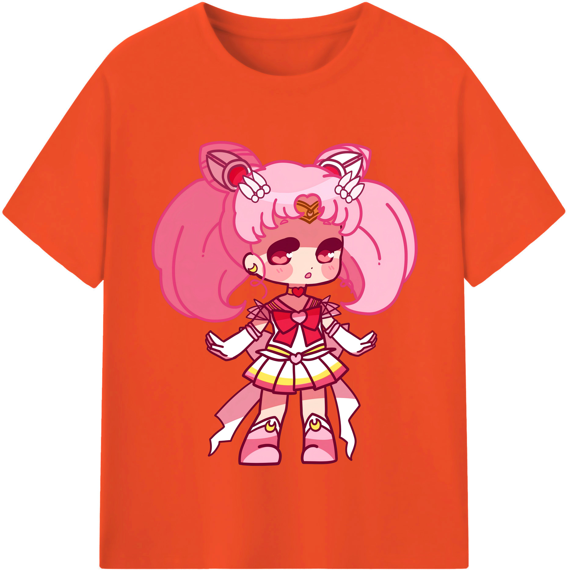 （画像用） 美少女戦士セーラームーン ちびうさ Sailor Moon Chibiusa Tsukino Usagi Small Lady Serenity 綿100％半袖Tシャツ（フロントプリント）