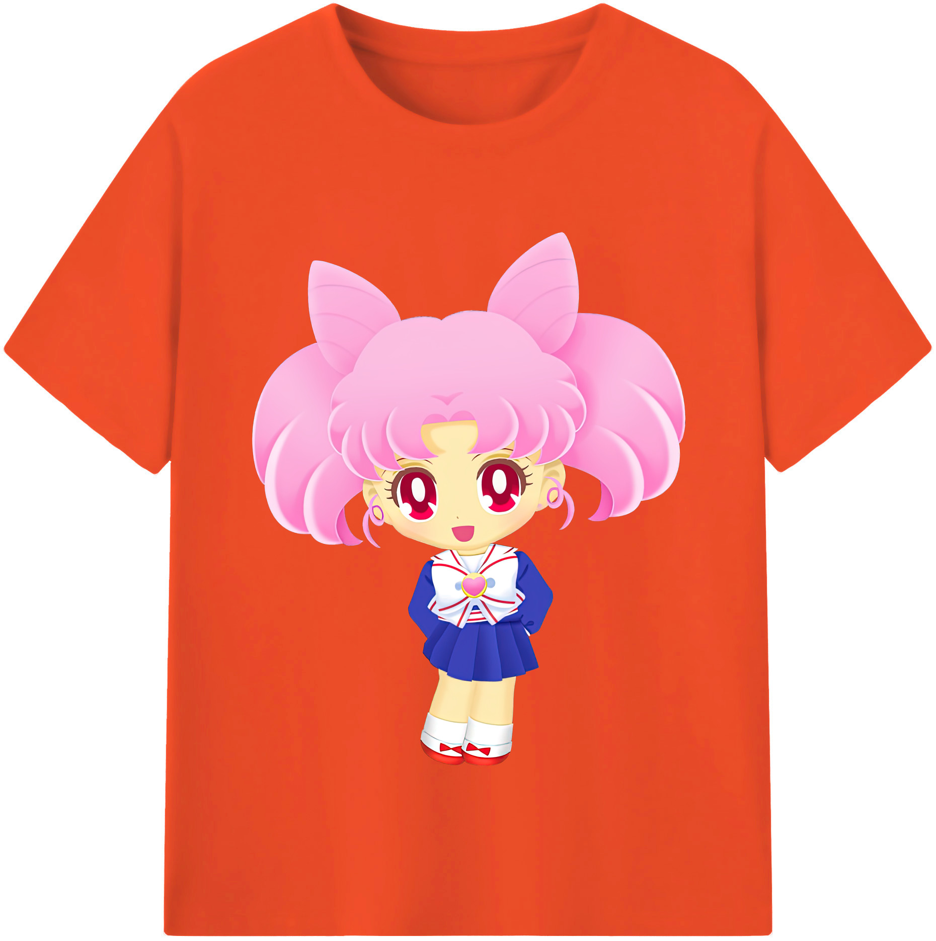 （画像用） 美少女戦士セーラームーン ちびうさ Sailor Moon Chibiusa Tsukino Usagi Small Lady Serenity 綿100％半袖Tシャツ（フロントプリント）
