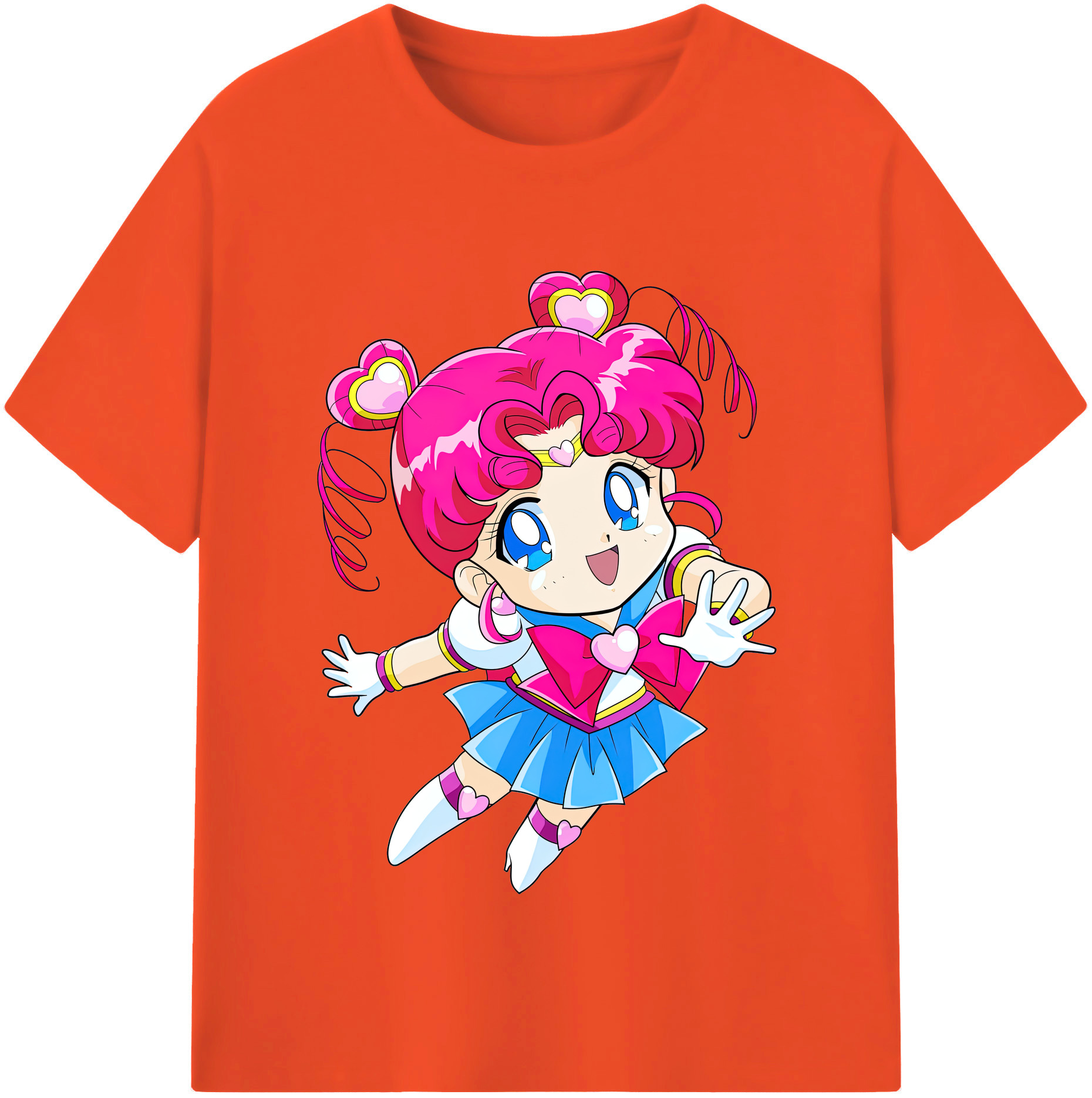 （画像用） 美少女戦士セーラームーン ちびうさ Sailor Moon Chibiusa Tsukino Usagi Small Lady Serenity 綿100％半袖Tシャツ（フロントプリント）