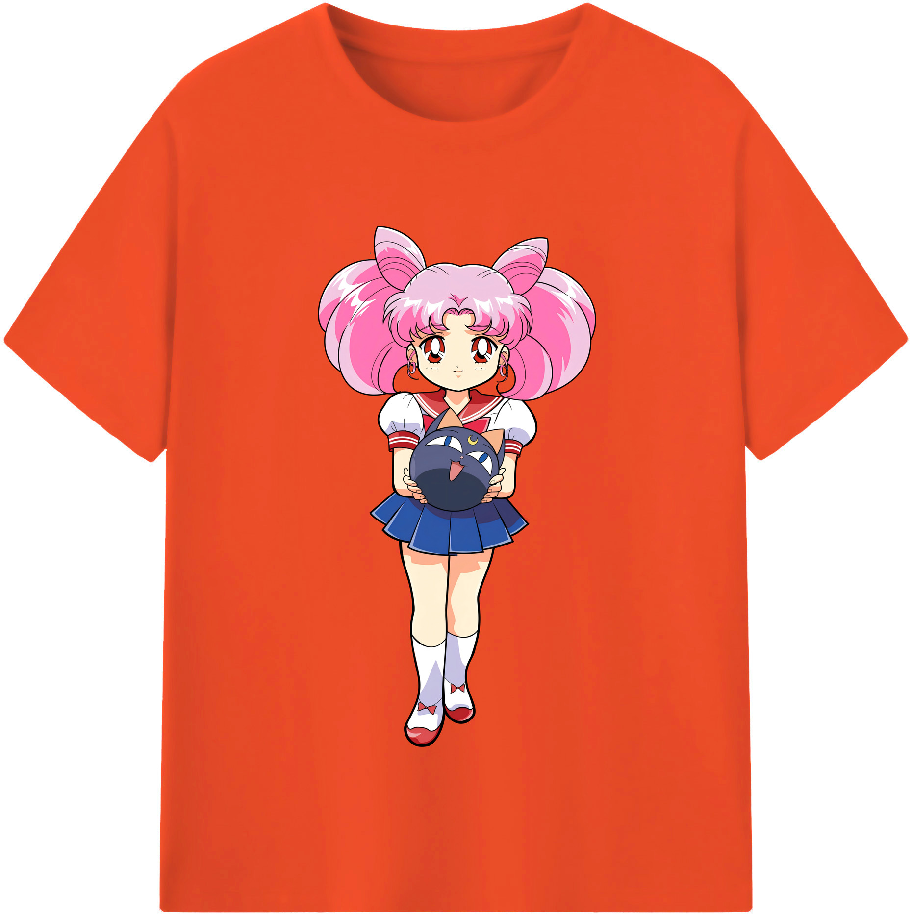 （画像用） 美少女戦士セーラームーン ちびうさ Sailor Moon Chibiusa Tsukino Usagi Small Lady Serenity 綿100％半袖Tシャツ（フロントプリント）