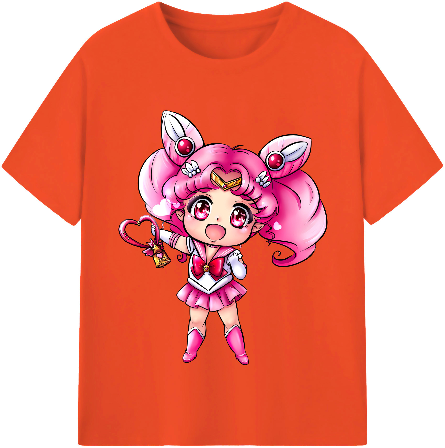 （画像用） 美少女戦士セーラームーン ちびうさ Sailor Moon Chibiusa Tsukino Usagi Small Lady Serenity 綿100％半袖Tシャツ（フロントプリント）