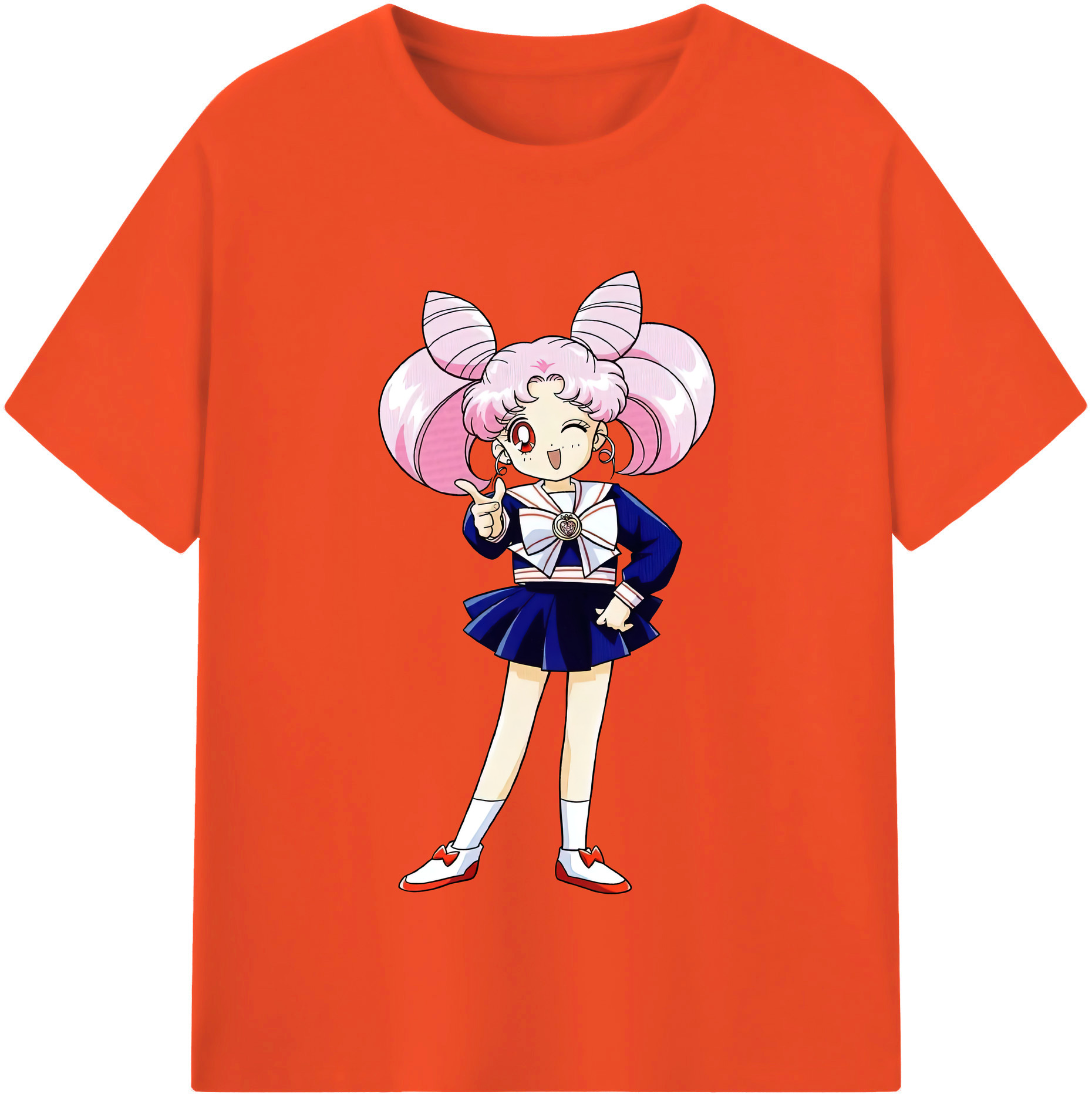 （画像用） 美少女戦士セーラームーン ちびうさ Sailor Moon Chibiusa Tsukino Usagi Small Lady Serenity 綿100％半袖Tシャツ（フロントプリント）