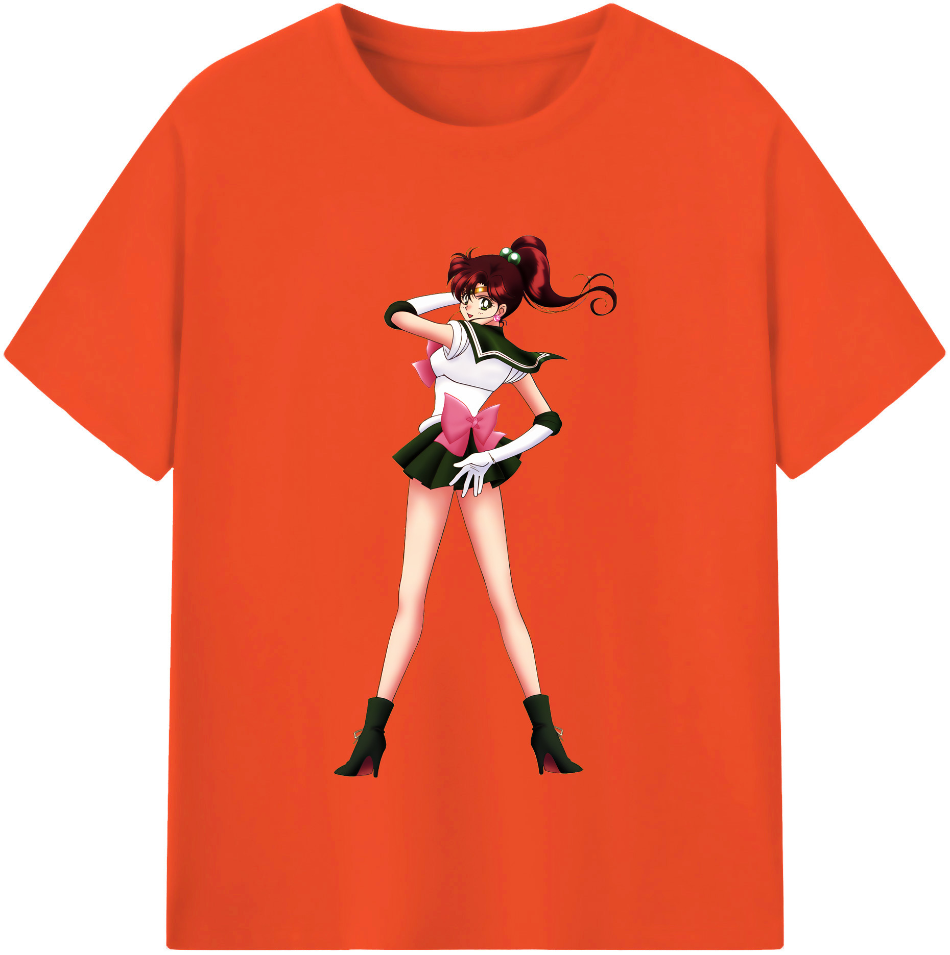 （画像用） 美少女戦士セーラームーン 木野 まこと きの まこと Sailor Moon Kino Makoto （セーラージュピター；Sailor Jupiter） 綿100％半袖Tシャツ（フロントプリント）