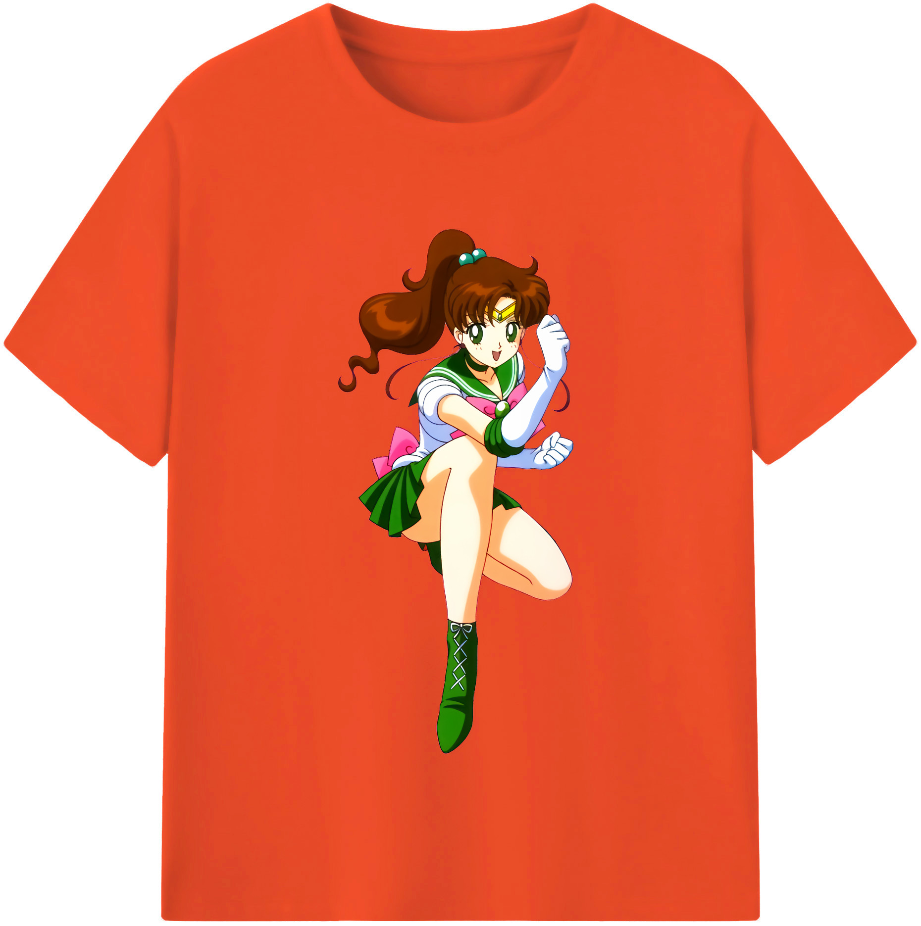 （画像用） 美少女戦士セーラームーン 木野 まこと きの まこと Sailor Moon Kino Makoto （セーラージュピター；Sailor Jupiter） 綿100％半袖Tシャツ（フロントプリント）