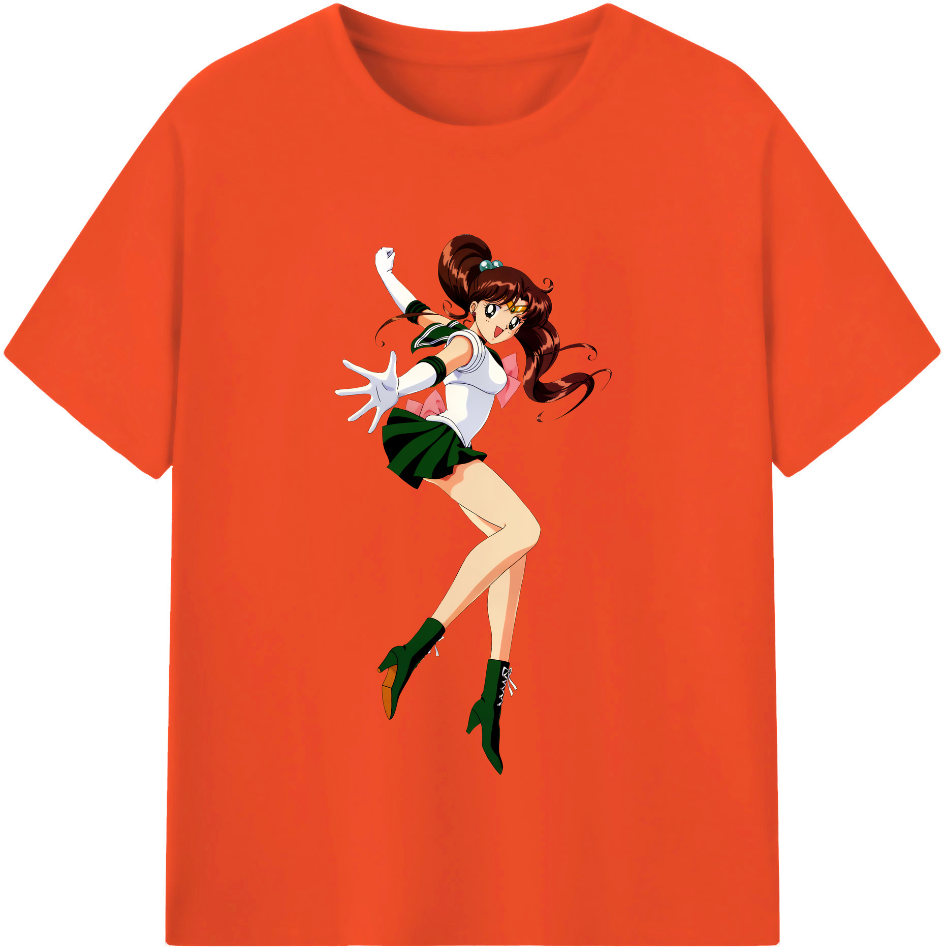 （画像用） 美少女戦士セーラームーン 木野 まこと きの まこと Sailor Moon Kino Makoto （セーラージュピター；Sailor Jupiter） 綿100％半袖Tシャツ（フロントプリント）