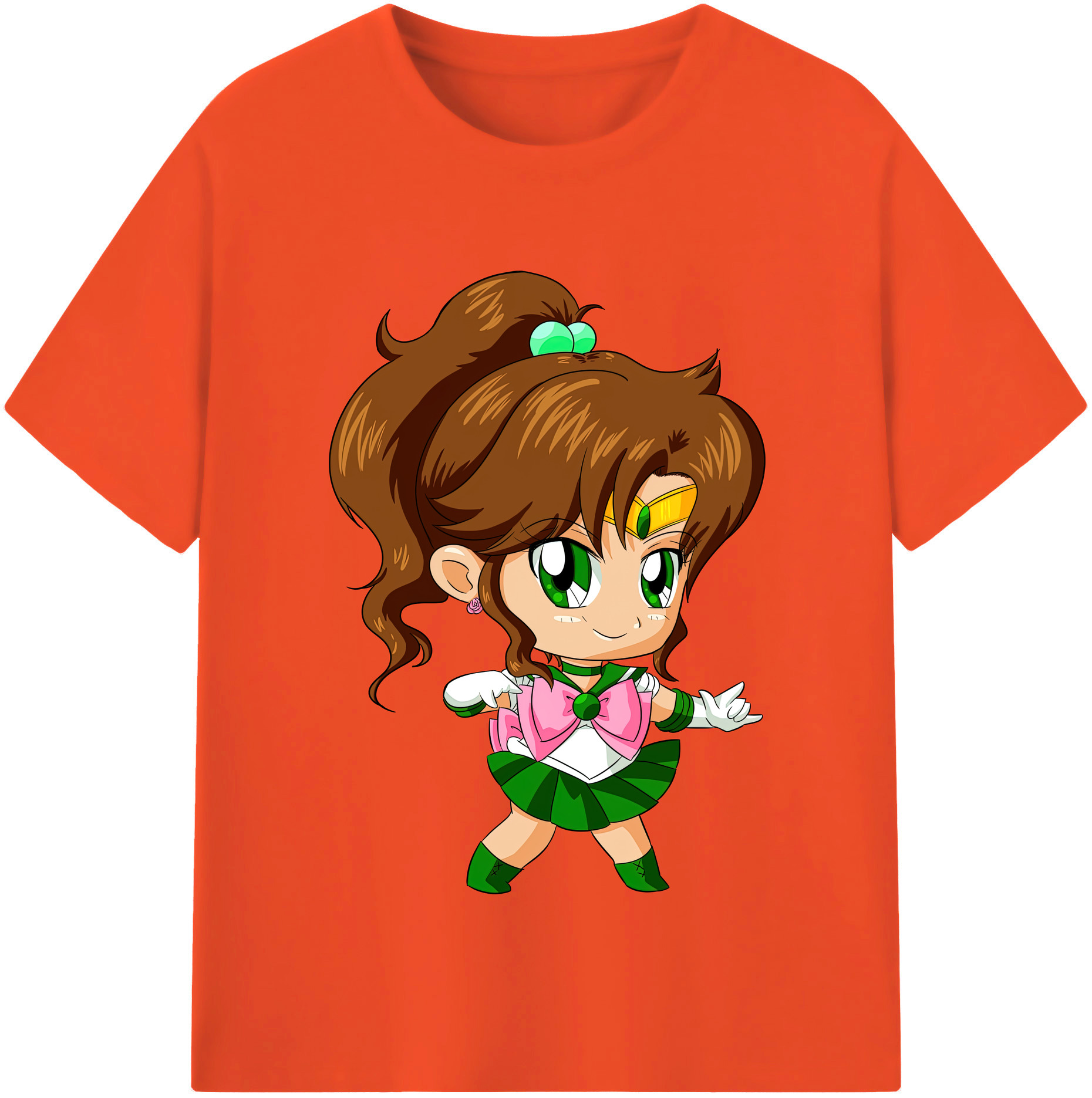 （画像用） 美少女戦士セーラームーン 木野 まこと きの まこと Sailor Moon Kino Makoto （セーラージュピター；Sailor Jupiter） 綿100％半袖Tシャツ（フロントプリント）