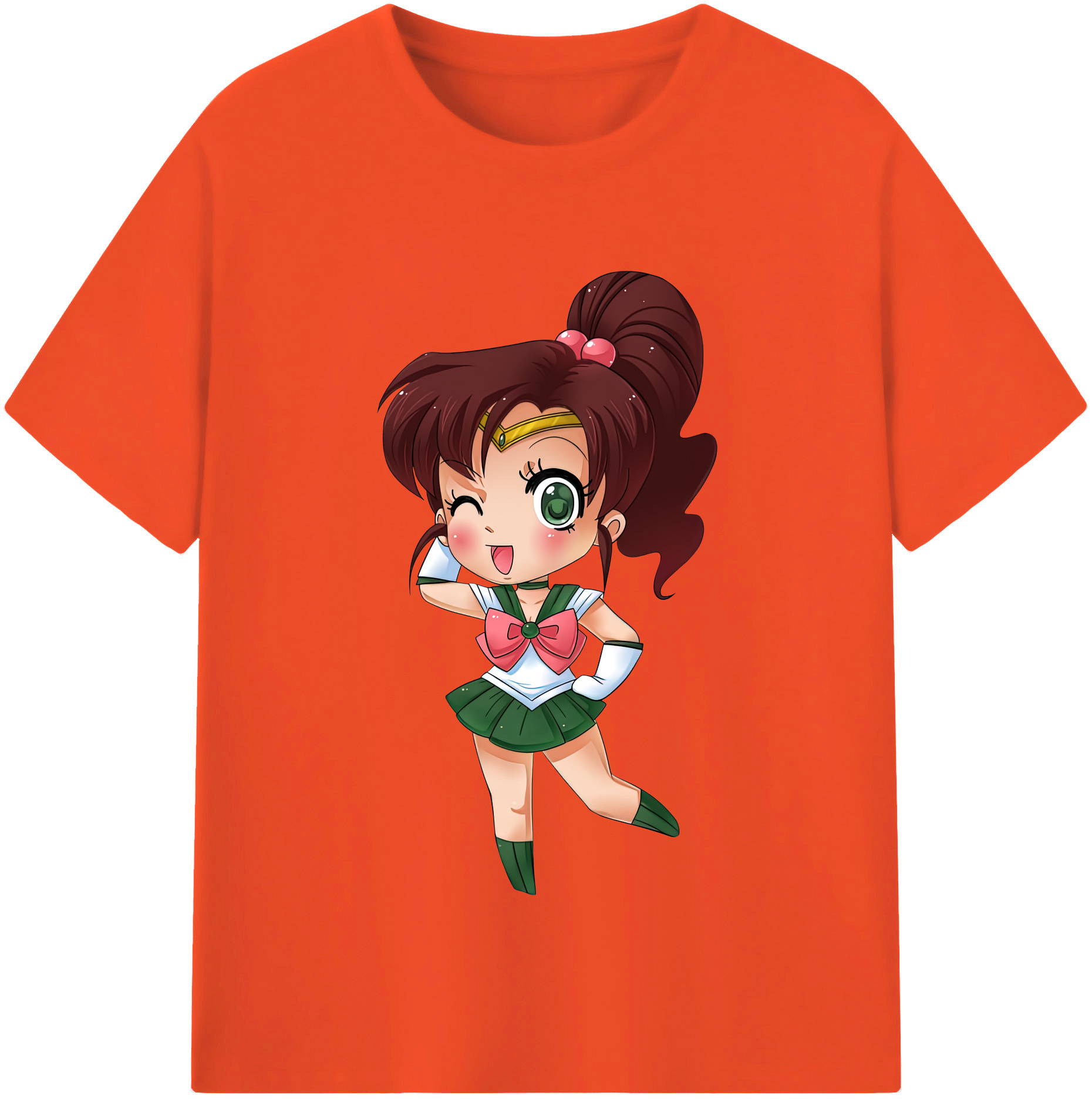 （画像用） 美少女戦士セーラームーン 木野 まこと きの まこと Sailor Moon Kino Makoto （セーラージュピター；Sailor Jupiter） 綿100％半袖Tシャツ（フロントプリント）