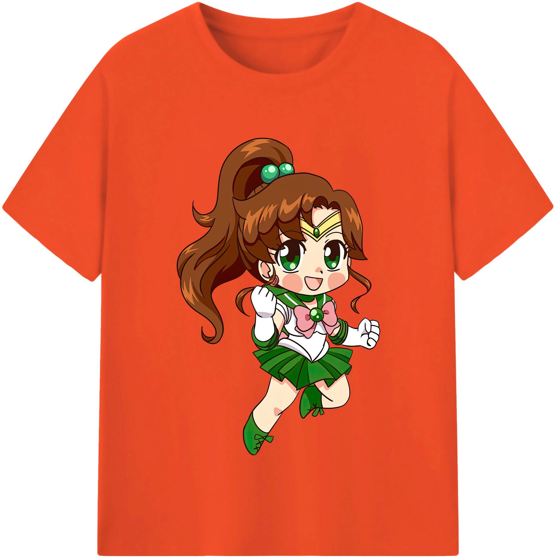 （画像用） 美少女戦士セーラームーン 木野 まこと きの まこと Sailor Moon Kino Makoto （セーラージュピター；Sailor Jupiter） 綿100％半袖Tシャツ（フロントプリント）