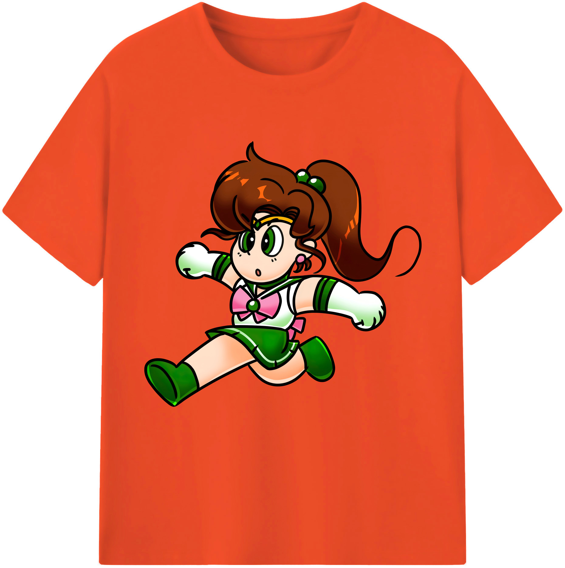 （画像用） 美少女戦士セーラームーン 木野 まこと きの まこと Sailor Moon Kino Makoto （セーラージュピター；Sailor Jupiter） 綿100％半袖Tシャツ（フロントプリント）