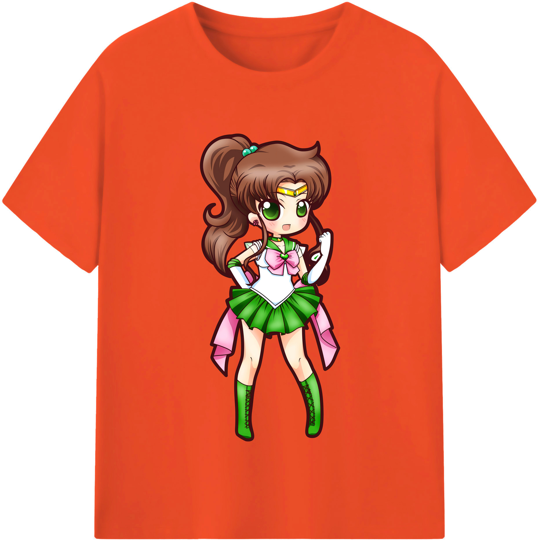（画像用） 美少女戦士セーラームーン 木野 まこと きの まこと Sailor Moon Kino Makoto （セーラージュピター；Sailor Jupiter） 綿100％半袖Tシャツ（フロントプリント）