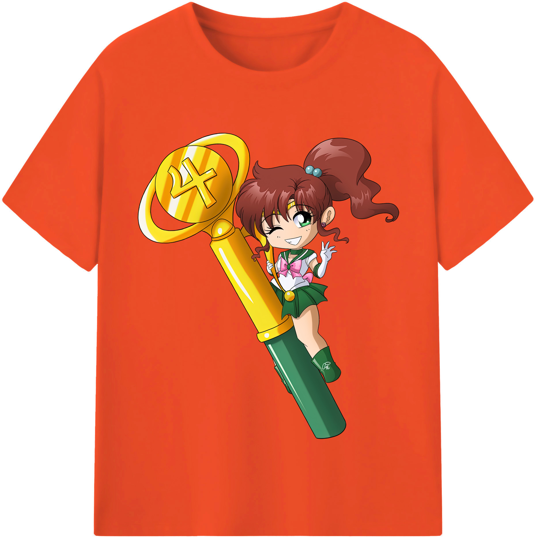 （画像用） 美少女戦士セーラームーン 木野 まこと きの まこと Sailor Moon Kino Makoto （セーラージュピター；Sailor Jupiter） 綿100％半袖Tシャツ（フロントプリント）