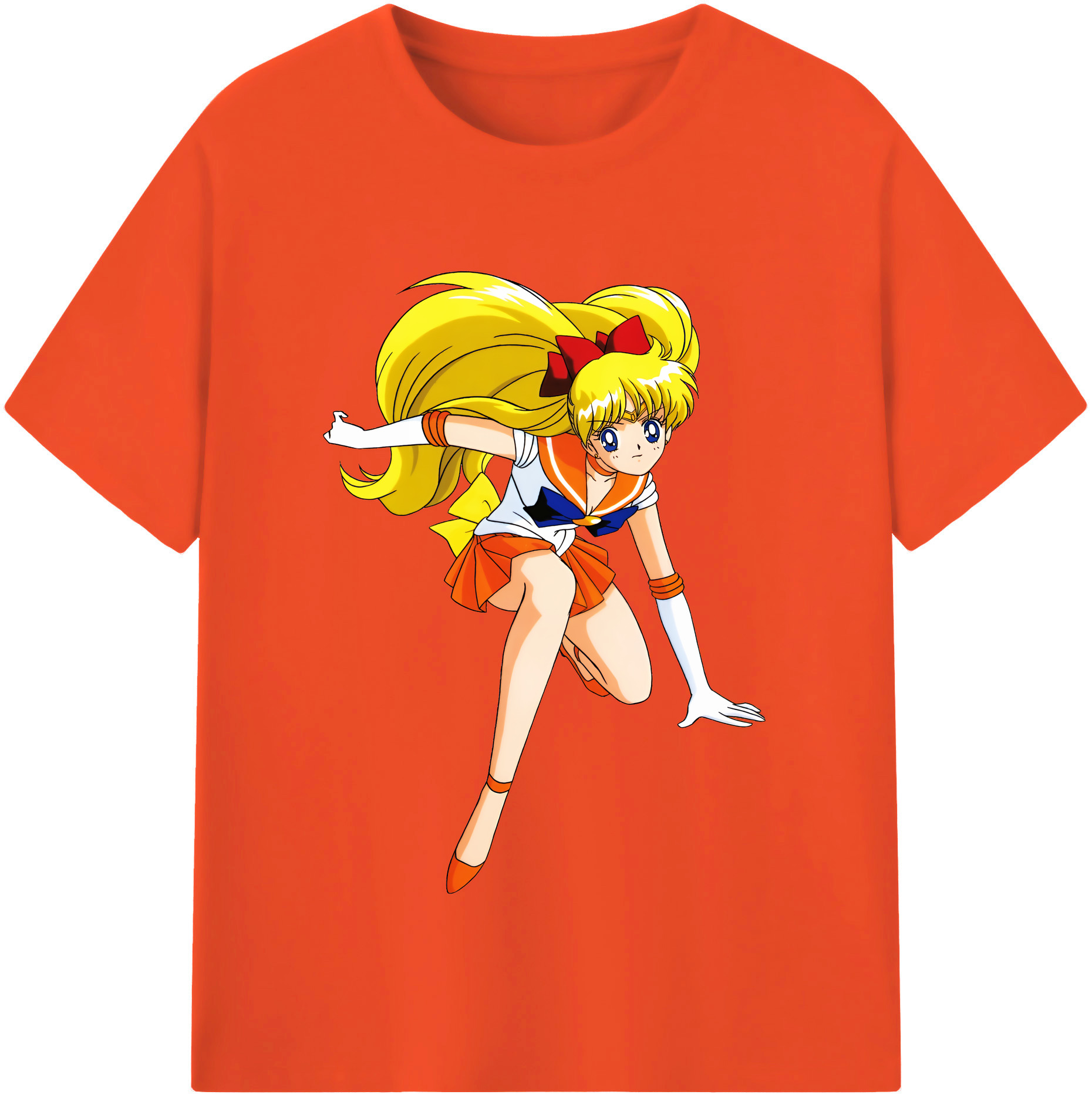 （画像用） 美少女戦士セーラームーン 愛野 美奈子 あいの みなこ Sailor Moon Aino Minako 綿100％半袖Tシャツ（フロントプリント）