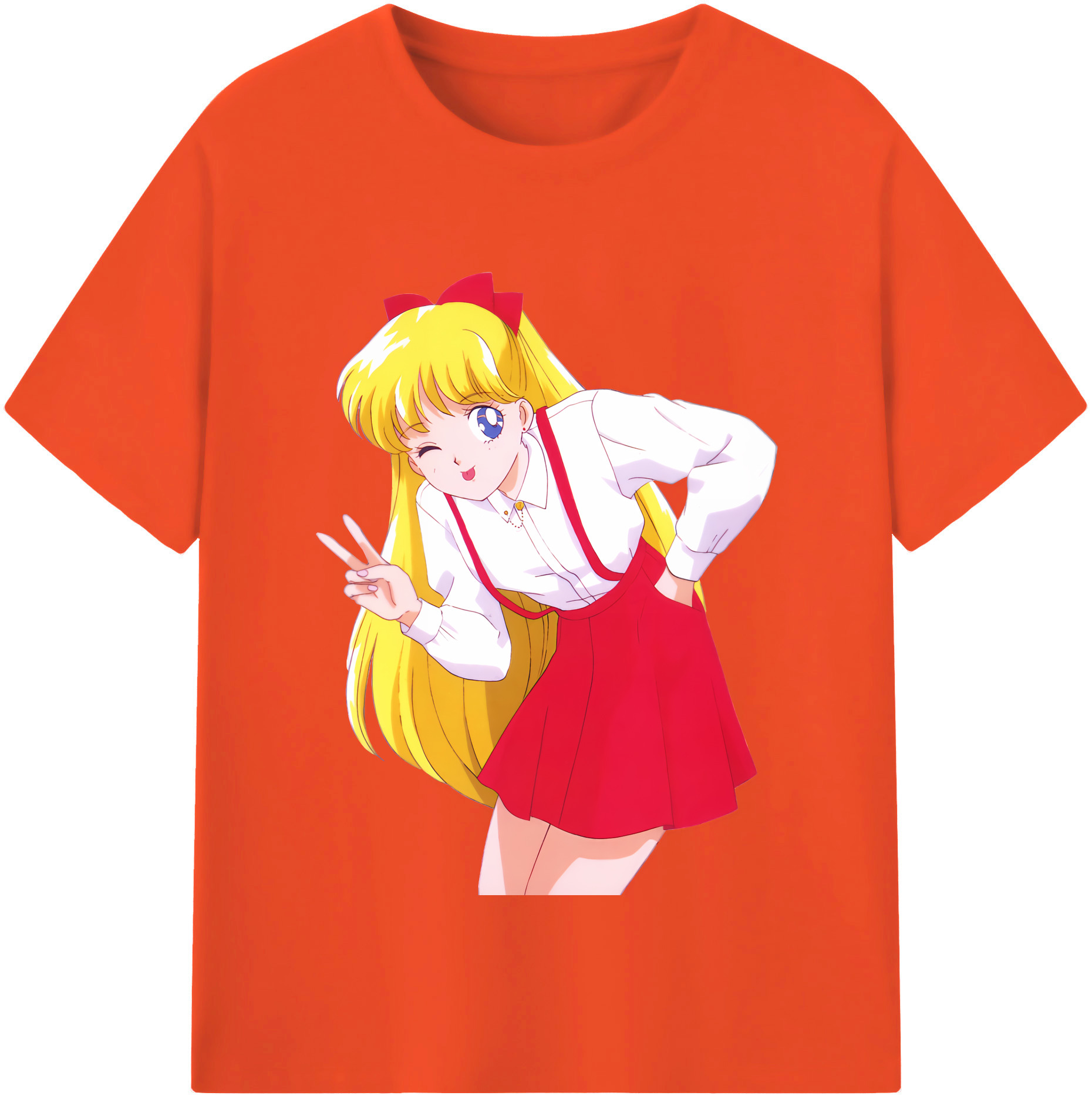 （画像用） 美少女戦士セーラームーン 愛野 美奈子 あいの みなこ Sailor Moon Aino Minako 綿100％半袖Tシャツ（フロントプリント）
