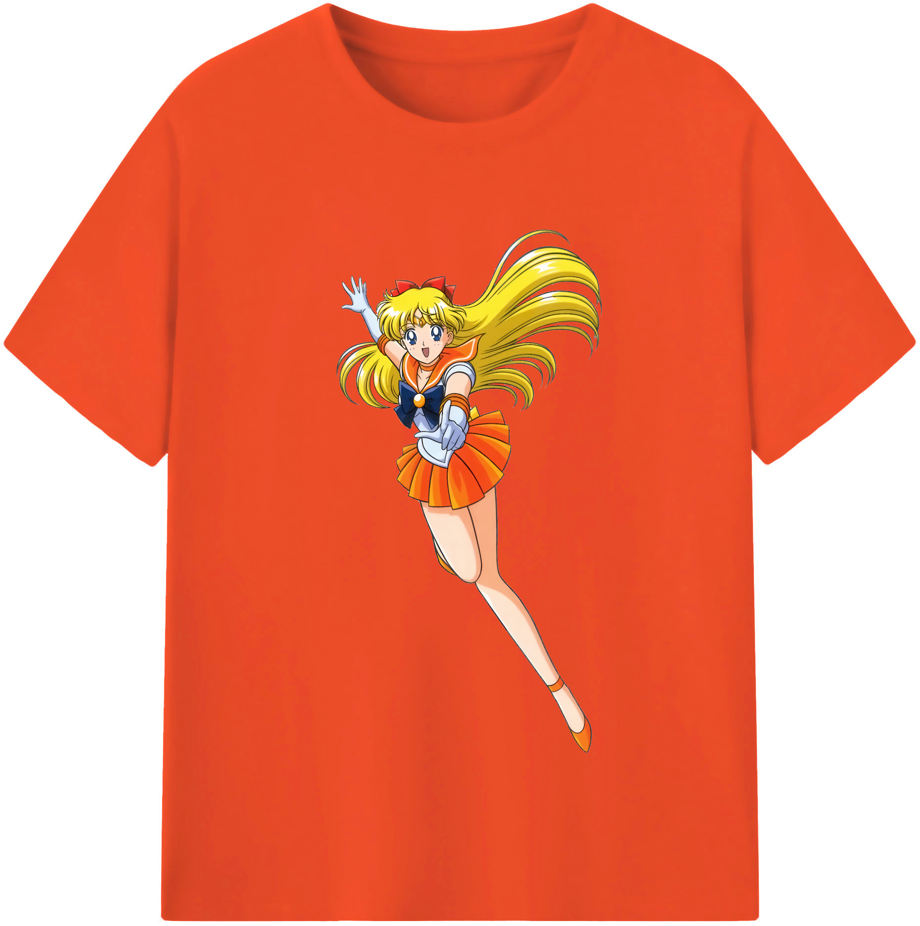 （画像用） 美少女戦士セーラームーン 愛野 美奈子 あいの みなこ Sailor Moon Aino Minako 綿100％半袖Tシャツ（フロントプリント）