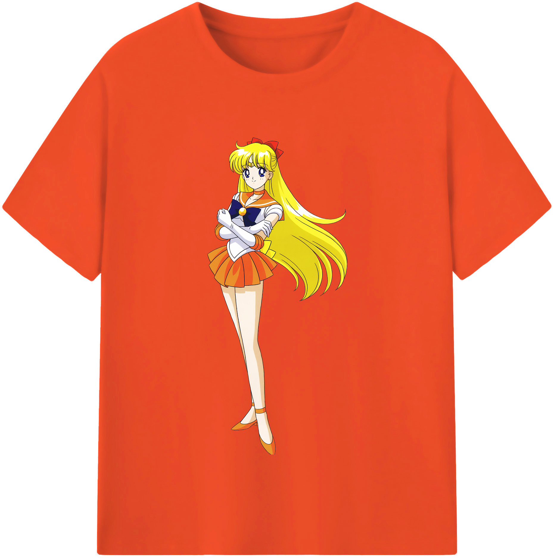 （画像用） 美少女戦士セーラームーン 愛野 美奈子 あいの みなこ Sailor Moon Aino Minako 綿100％半袖Tシャツ（フロントプリント）