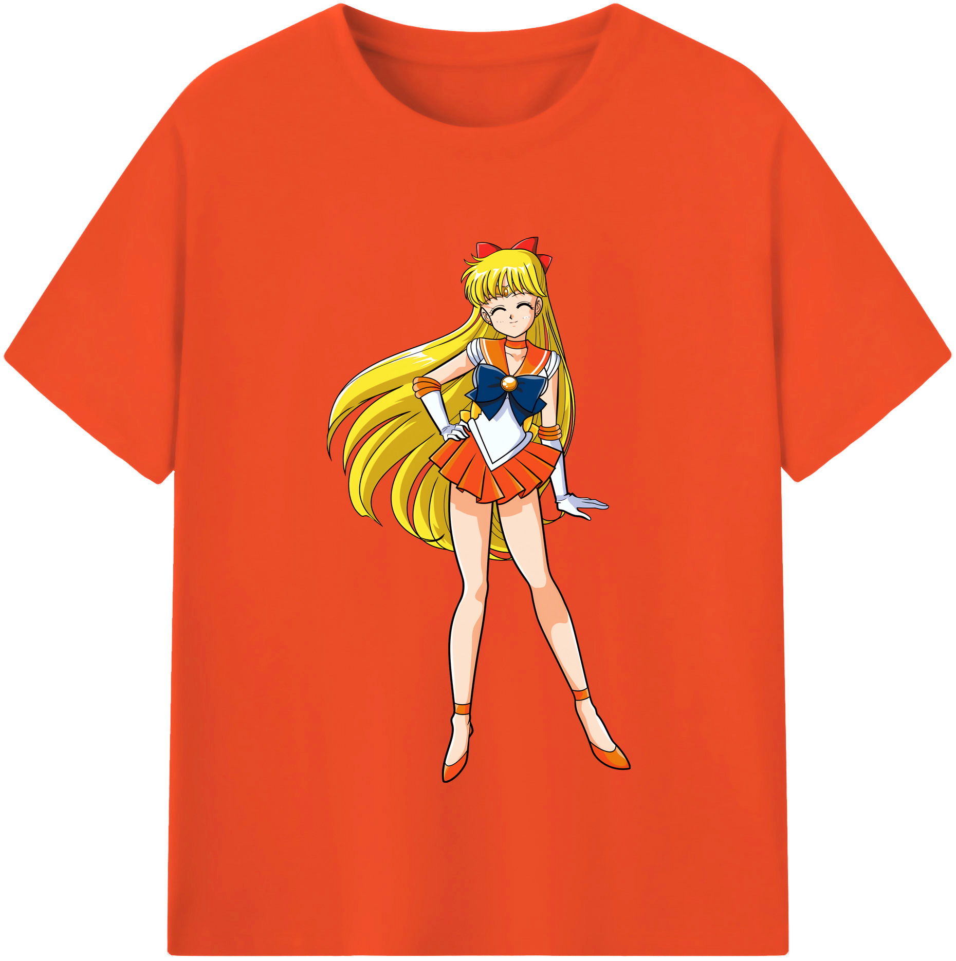 （画像用） 美少女戦士セーラームーン 愛野 美奈子 あいの みなこ Sailor Moon Aino Minako 綿100％半袖Tシャツ（フロントプリント）