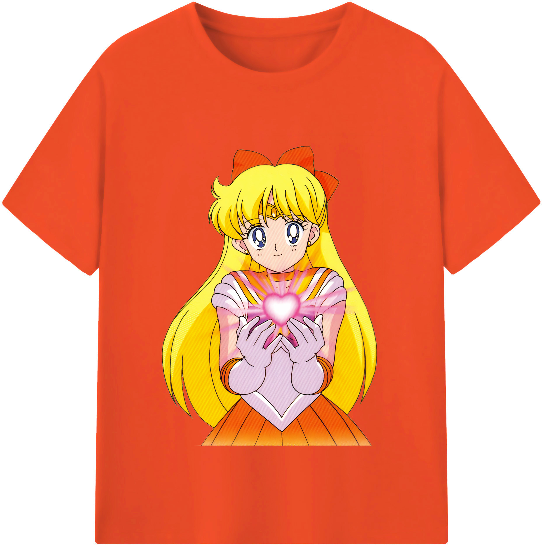 （画像用） 美少女戦士セーラームーン 愛野 美奈子 あいの みなこ Sailor Moon Aino Minako 綿100％半袖Tシャツ（フロントプリント）