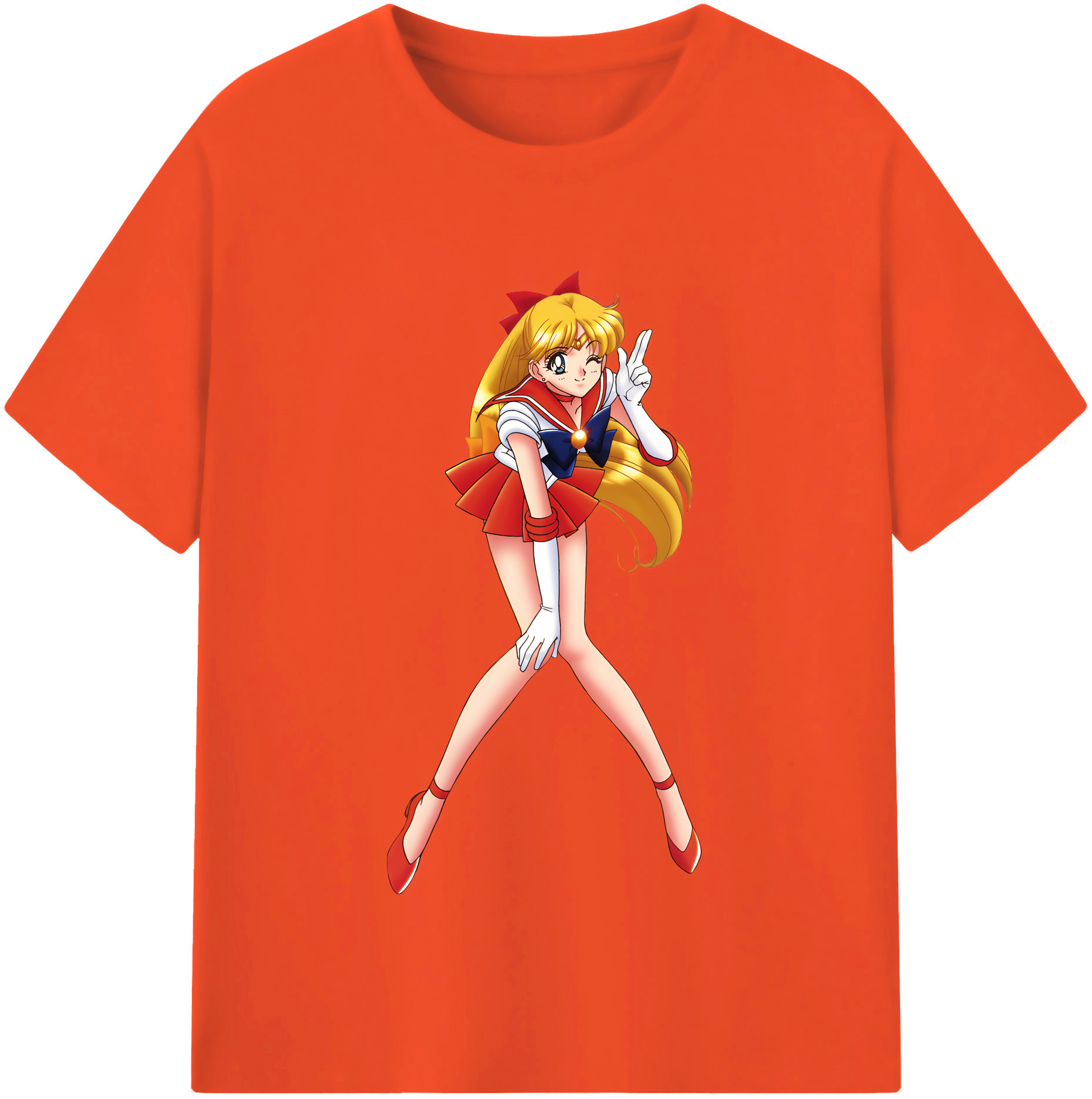 （画像用） 美少女戦士セーラームーン 愛野 美奈子 あいの みなこ Sailor Moon Aino Minako 綿100％半袖Tシャツ（フロントプリント）