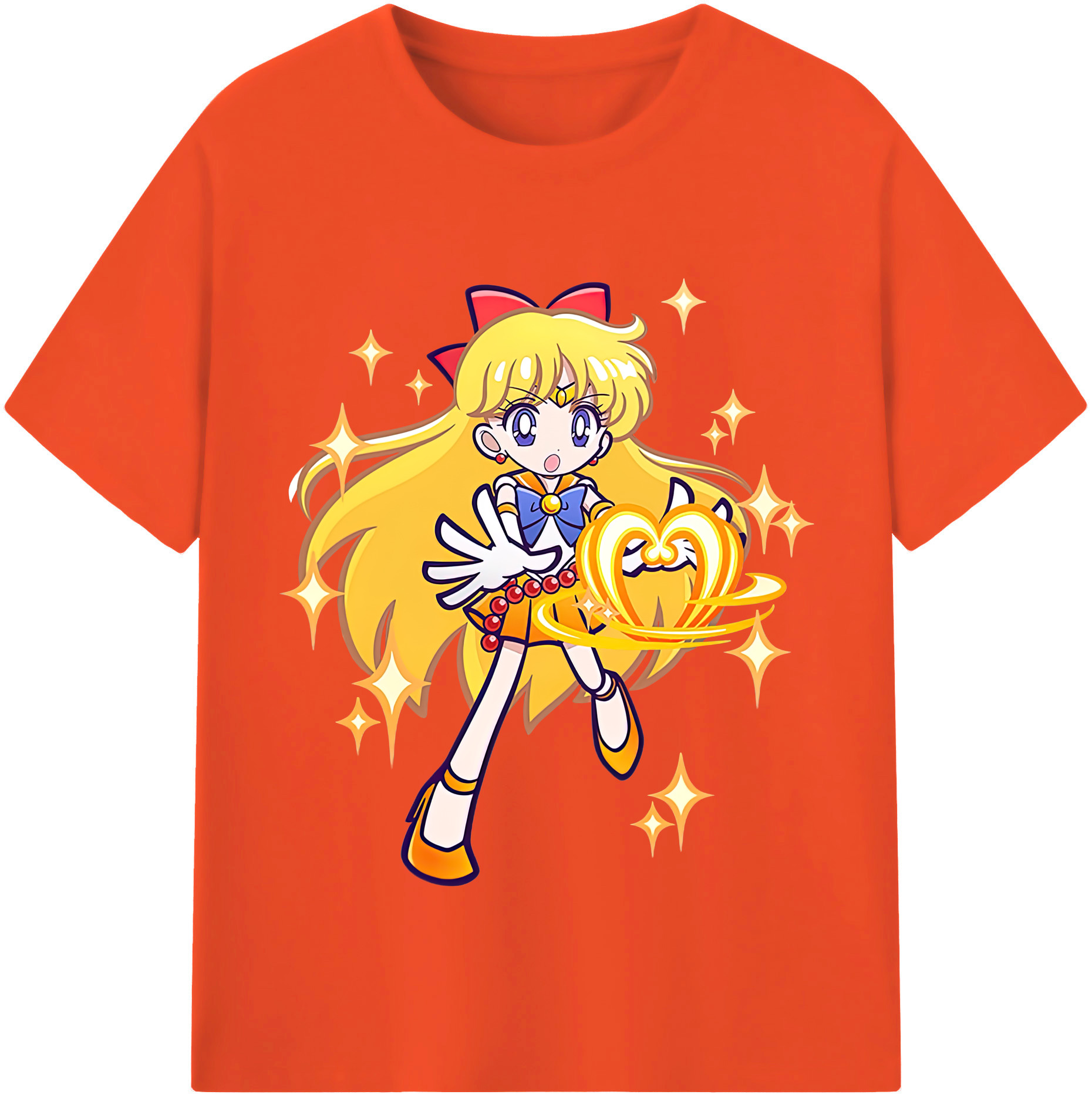 （画像用） 美少女戦士セーラームーン 愛野 美奈子 あいの みなこ Sailor Moon Aino Minako 綿100％半袖Tシャツ（フロントプリント）
