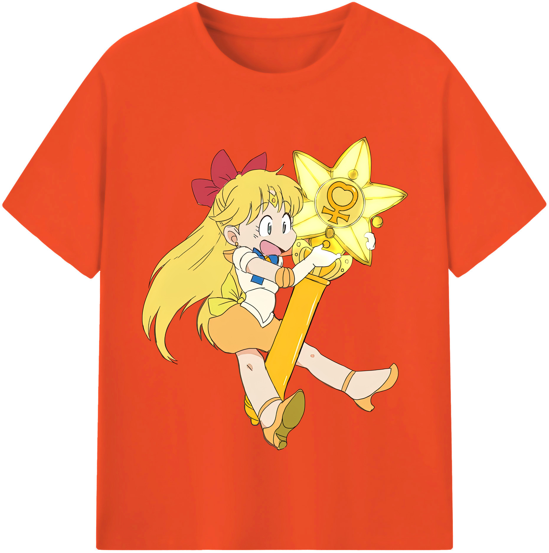 （画像用） 美少女戦士セーラームーン 愛野 美奈子 あいの みなこ Sailor Moon Aino Minako 綿100％半袖Tシャツ（フロントプリント）
