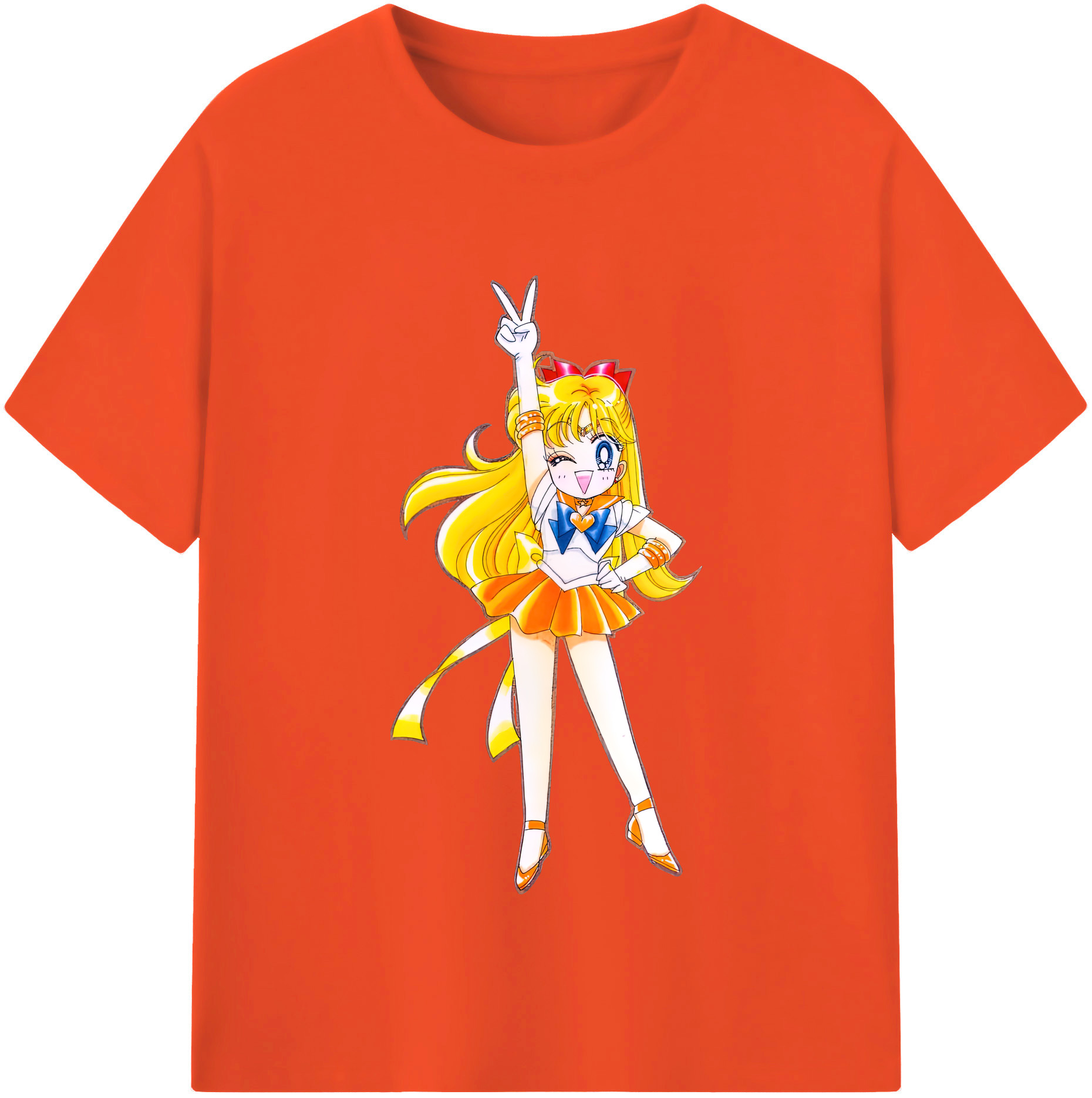 （画像用） 美少女戦士セーラームーン 愛野 美奈子 あいの みなこ Sailor Moon Aino Minako 綿100％半袖Tシャツ（フロントプリント）