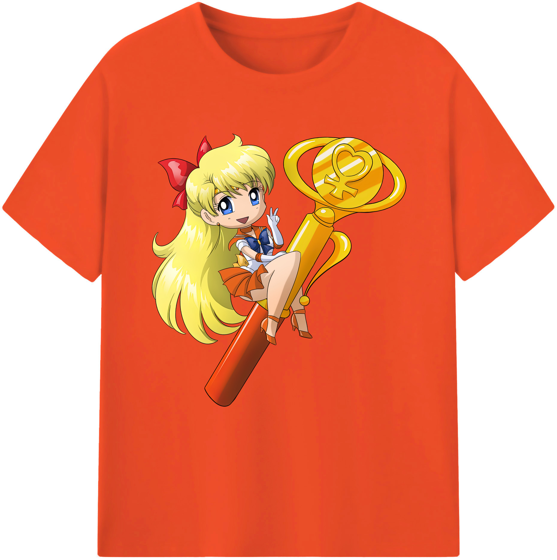 （画像用） 美少女戦士セーラームーン 愛野 美奈子 あいの みなこ Sailor Moon Aino Minako 綿100％半袖Tシャツ（フロントプリント）