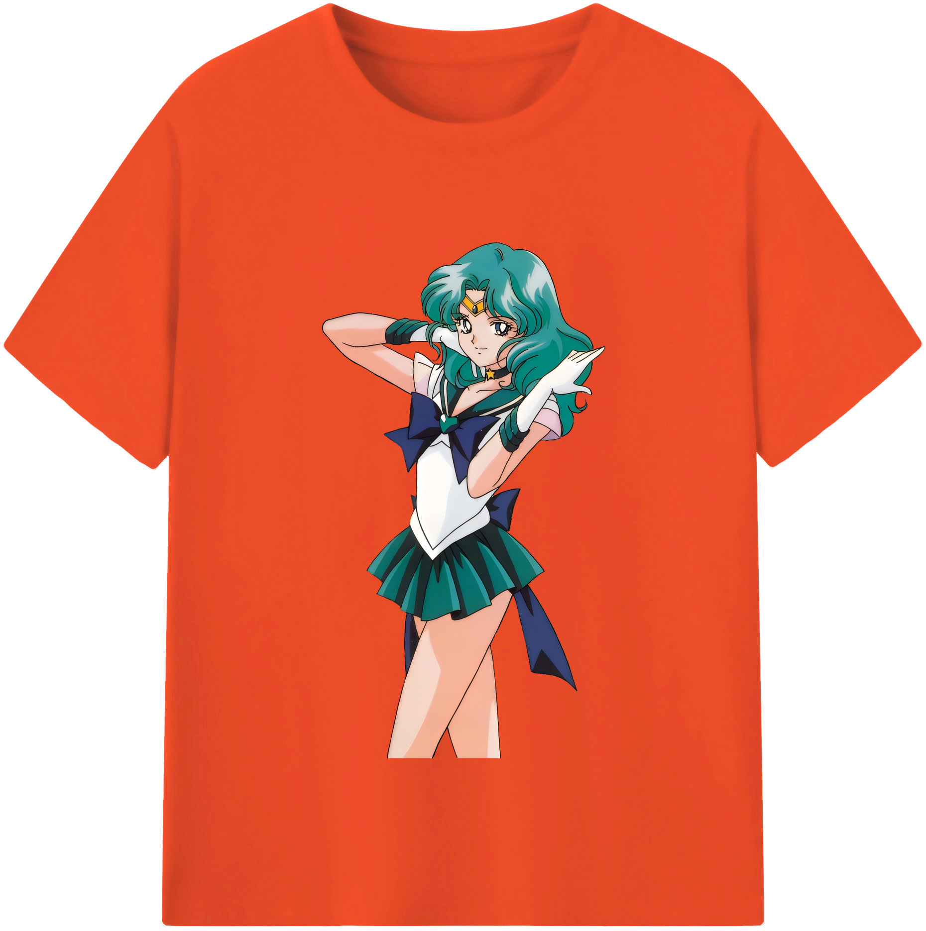 （画像用） 美少女戦士セーラームーン 海王 みちる（かいおう みちる） Sailor Moon Kaiou Michiru 綿100％半袖Tシャツ（フロントプリント）