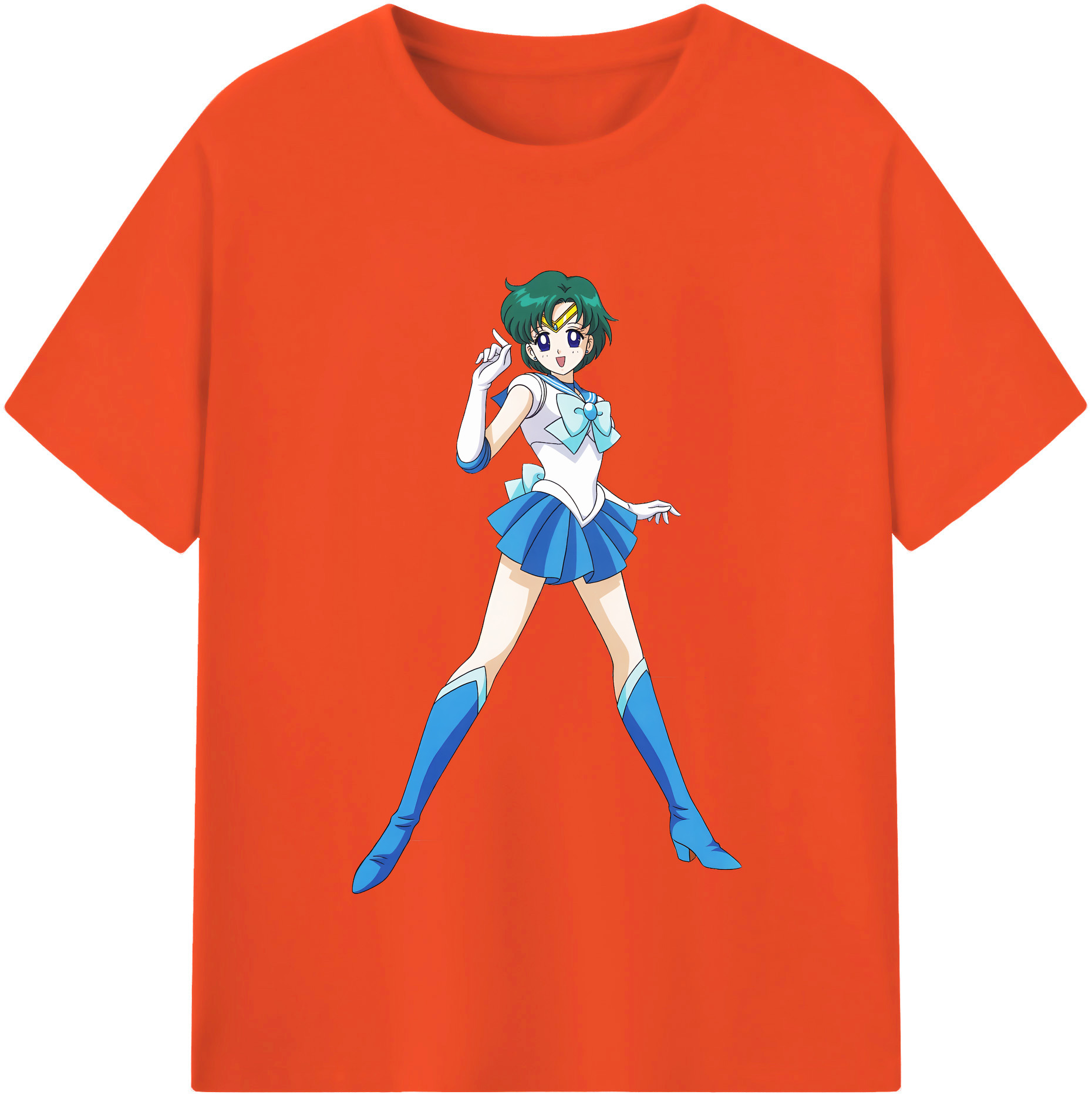 （画像用） 美少女戦士セーラームーン 海王 みちる（かいおう みちる） Sailor Moon Kaiou Michiru 綿100％半袖Tシャツ（フロントプリント）
