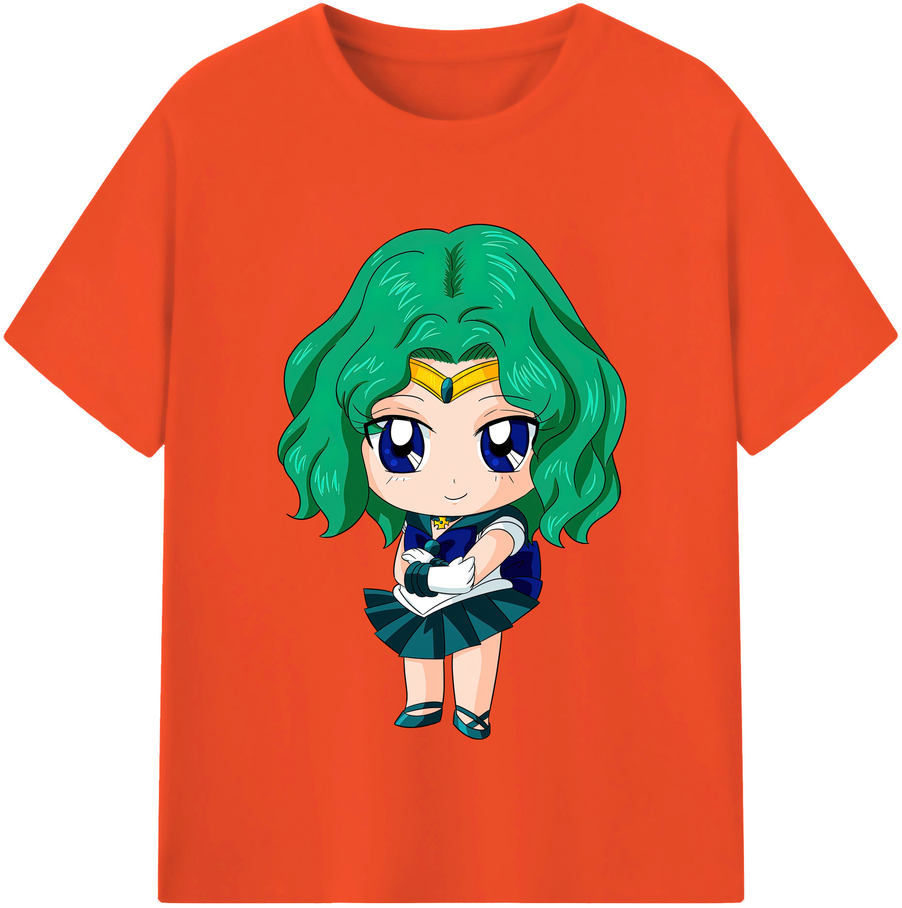 （画像用） 美少女戦士セーラームーン 海王 みちる（かいおう みちる） Sailor Moon Kaiou Michiru 綿100％半袖Tシャツ（フロントプリント）