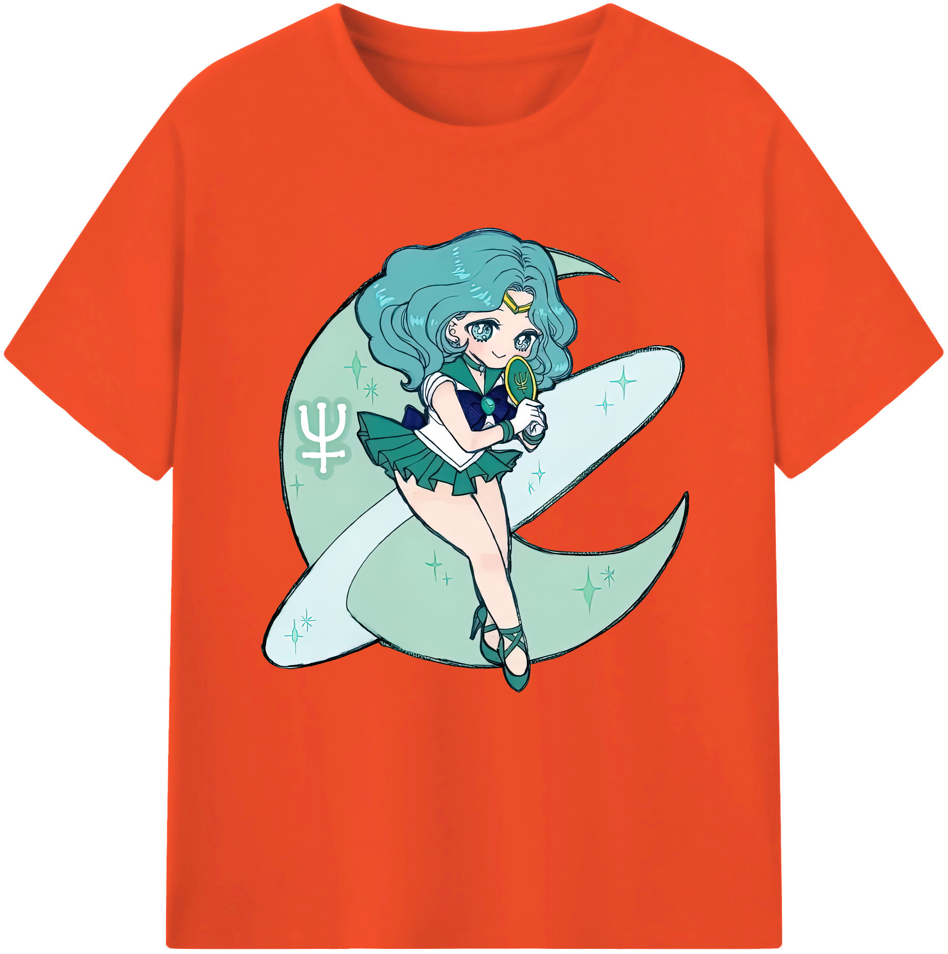 （画像用） 美少女戦士セーラームーン 海王 みちる（かいおう みちる） Sailor Moon Kaiou Michiru 綿100％半袖Tシャツ（フロントプリント）
