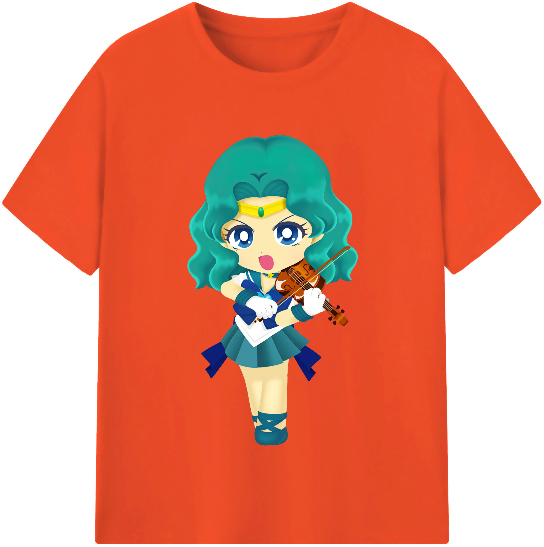 （画像用） 美少女戦士セーラームーン 海王 みちる（かいおう みちる） Sailor Moon Kaiou Michiru 綿100％半袖Tシャツ（フロントプリント）