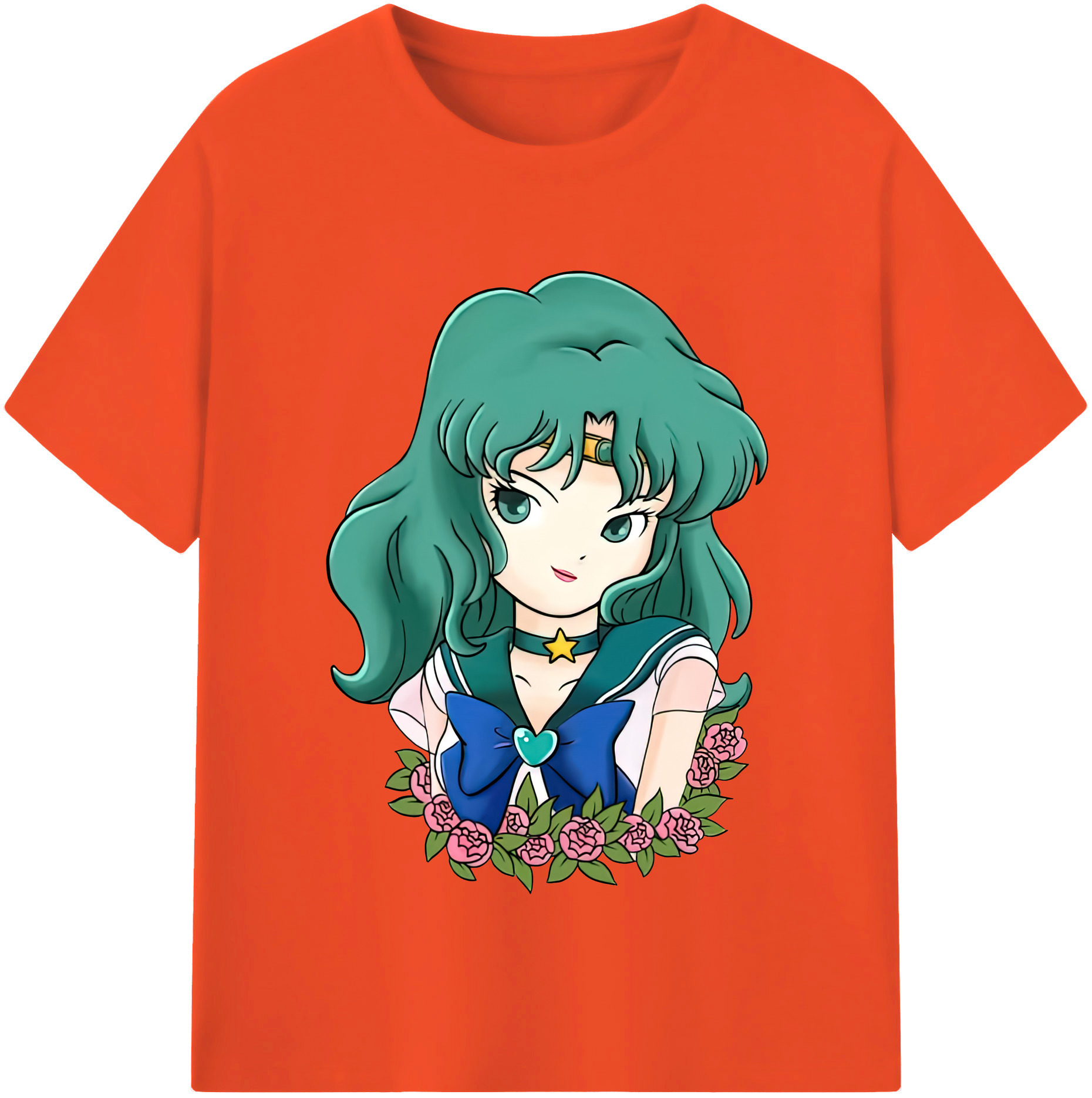 （画像用） 美少女戦士セーラームーン 海王 みちる（かいおう みちる） Sailor Moon Kaiou Michiru 綿100％半袖Tシャツ（フロントプリント）