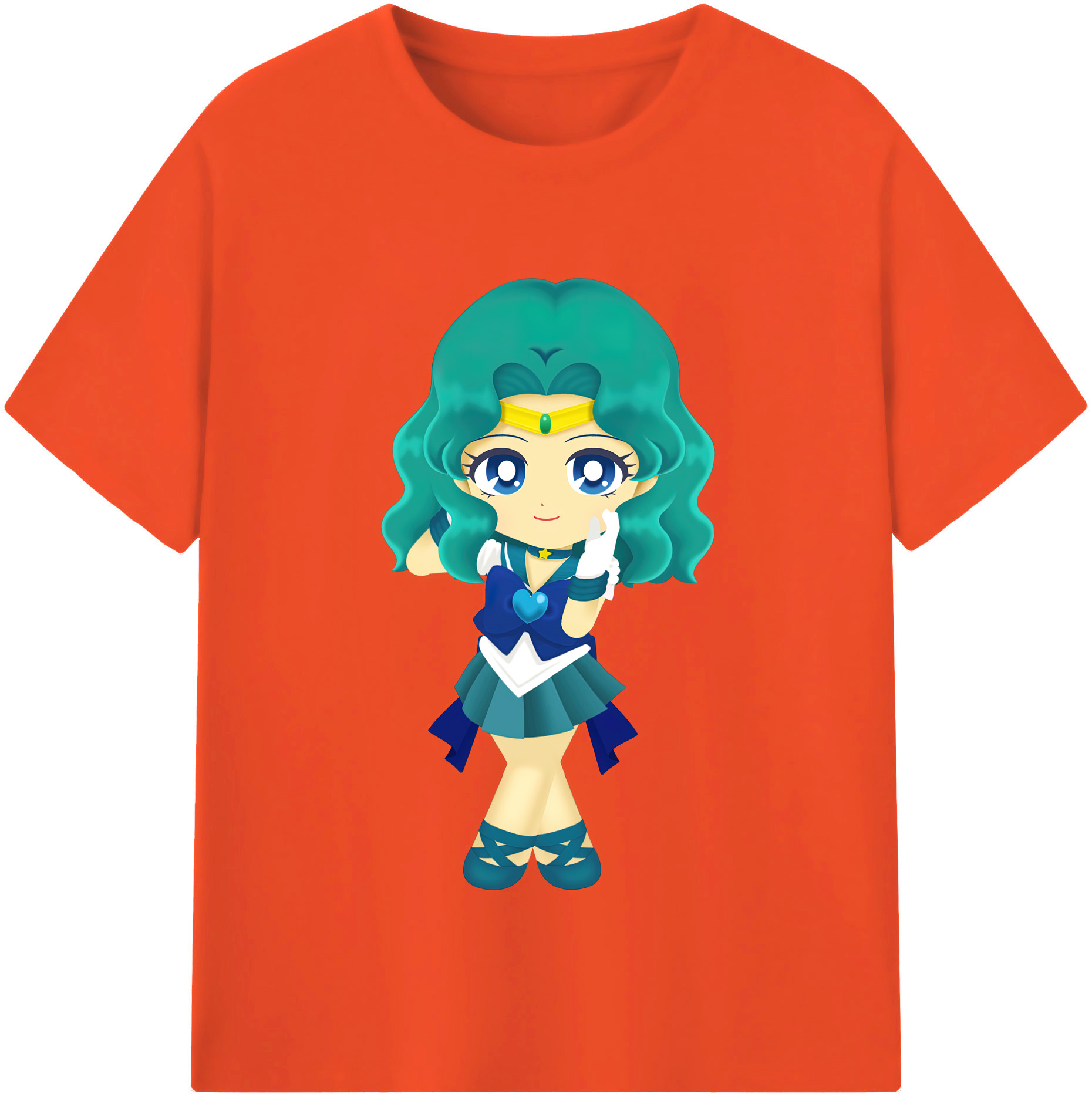 （画像用） 美少女戦士セーラームーン 海王 みちる（かいおう みちる） Sailor Moon Kaiou Michiru 綿100％半袖Tシャツ（フロントプリント）