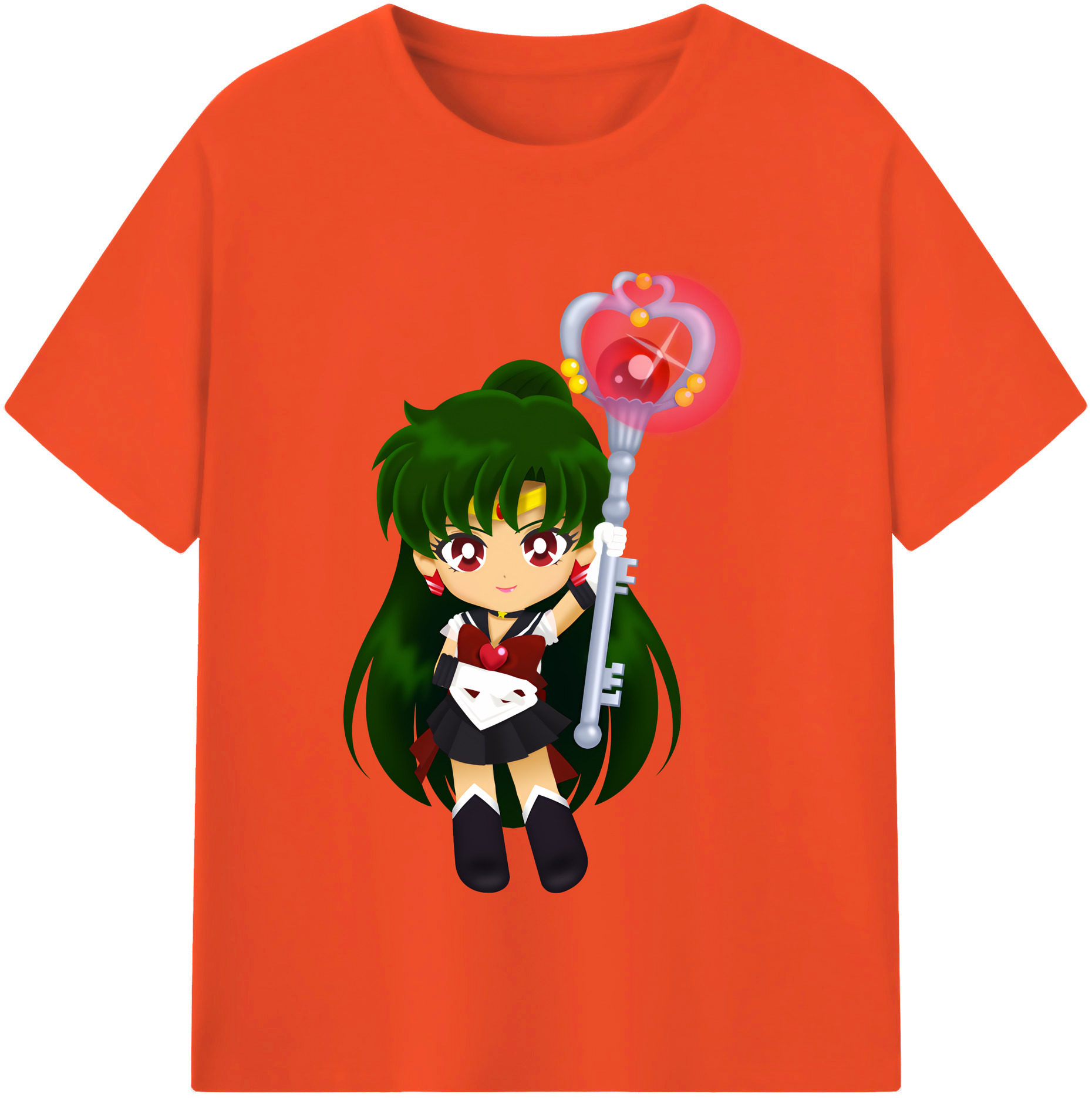 （画像用） 美少女戦士セーラームーン 冥王せつな Sailor Moon Meiou Setsuna 綿100％半袖Tシャツ（フロントプリント）