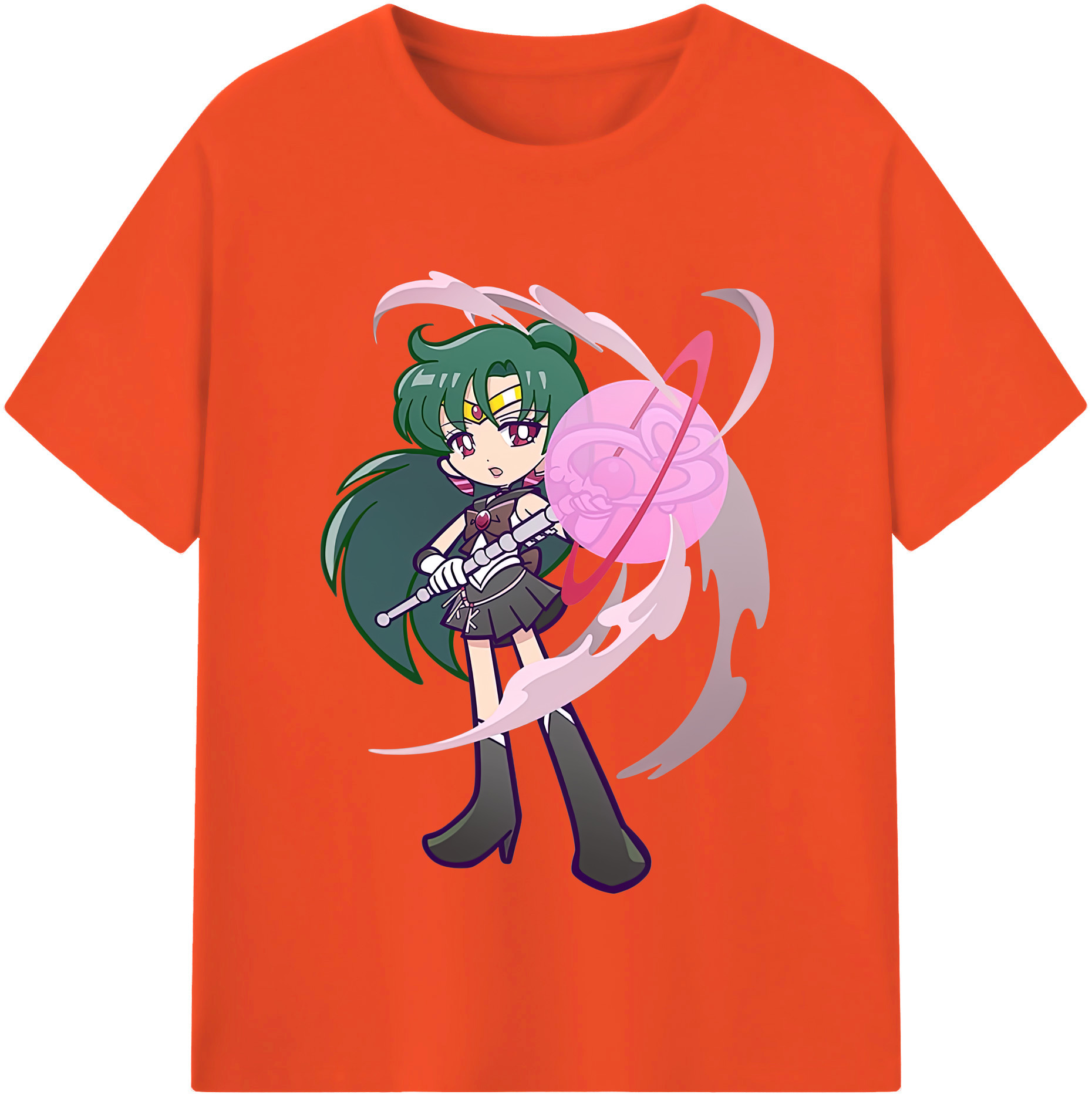（画像用） 美少女戦士セーラームーン 冥王せつな Sailor Moon Meiou Setsuna 綿100％半袖Tシャツ（フロントプリント）